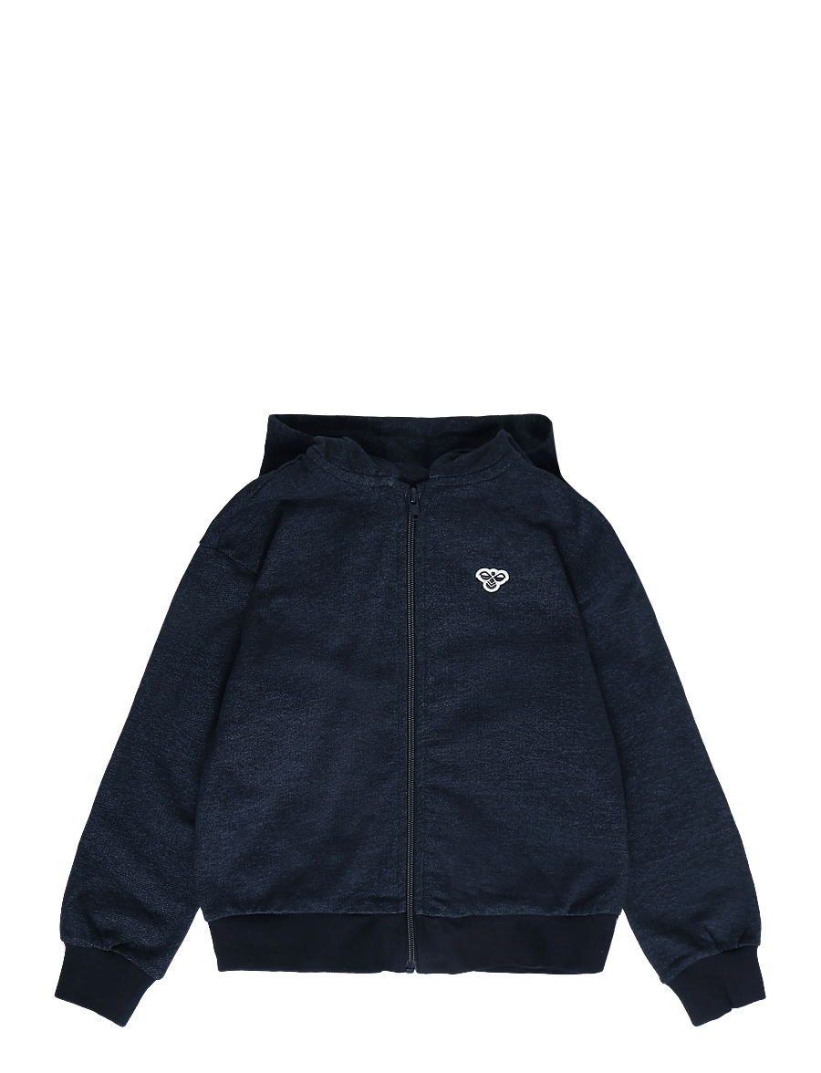 Hummel - hmlJR LOOSE DNM ZIP HOODIE BEE - hoodies - dress blues - 0