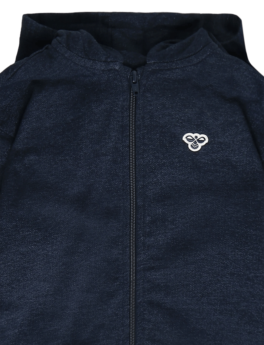 Hummel - hmlJR LOOSE DNM ZIP HOODIE BEE - hoodies - dress blues - 2