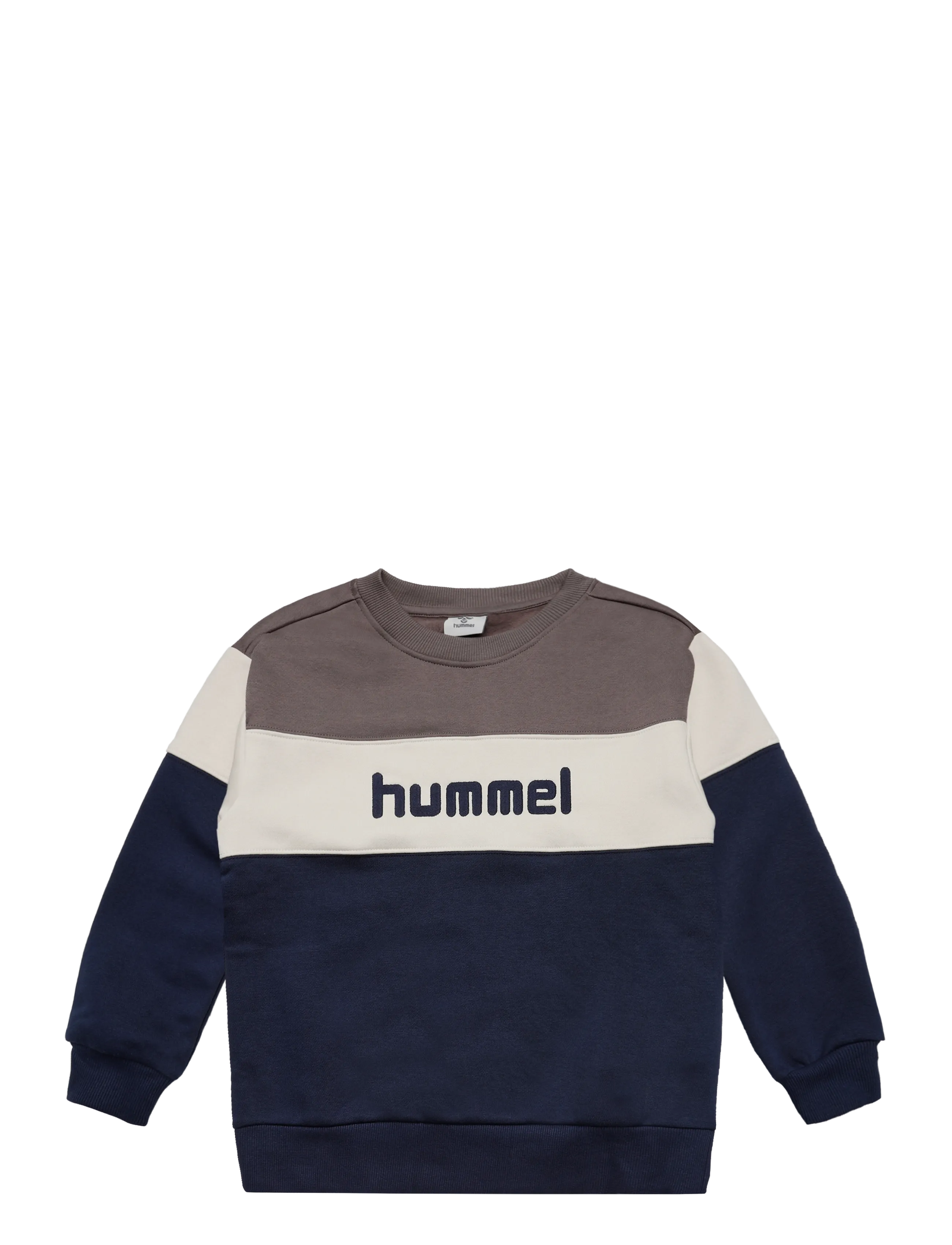Hummel hmlJR LOOSE BLOCK CREWNECK - Sweatshirts & Hættetrøjer - DARK GULL GRAY / navy