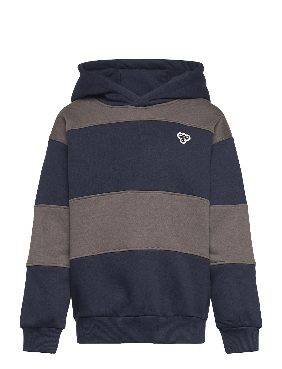 Hummel - hmlJR LOOSE STRIPE HOODIE BEE - kapuzenpullover - dress blues - 0