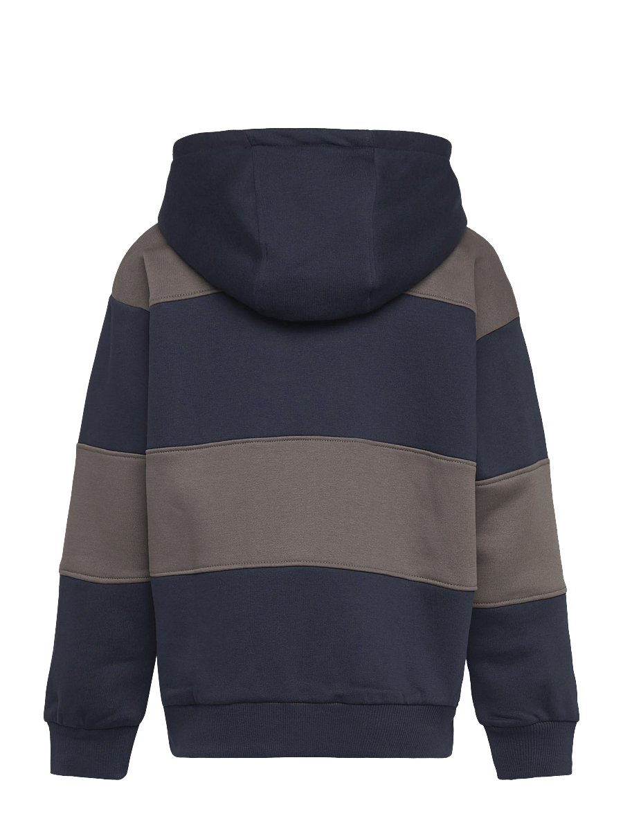 Hummel - hmlJR LOOSE STRIPE HOODIE BEE - kapuzenpullover - dress blues - 1