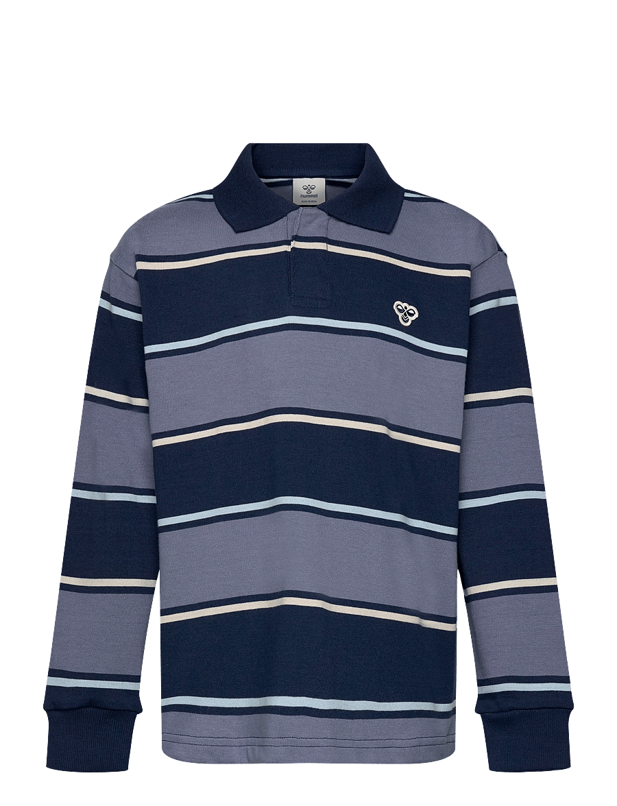Hummel - hmlJR LOOSE STRIPED POLO L/S - langärmelig poloshirt - dress blues - 0