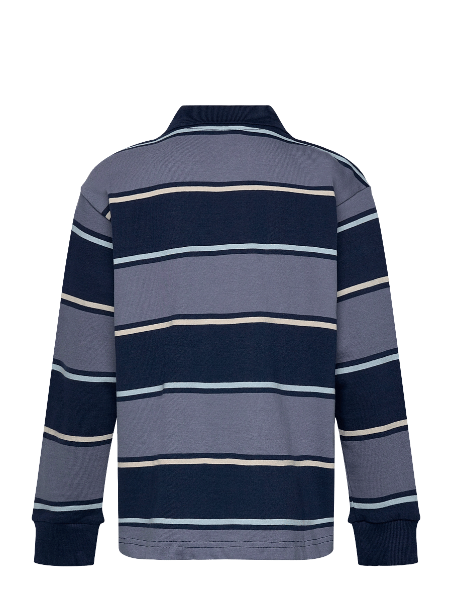 Hummel - hmlJR LOOSE STRIPED POLO L/S - langärmelig poloshirt - dress blues - 1