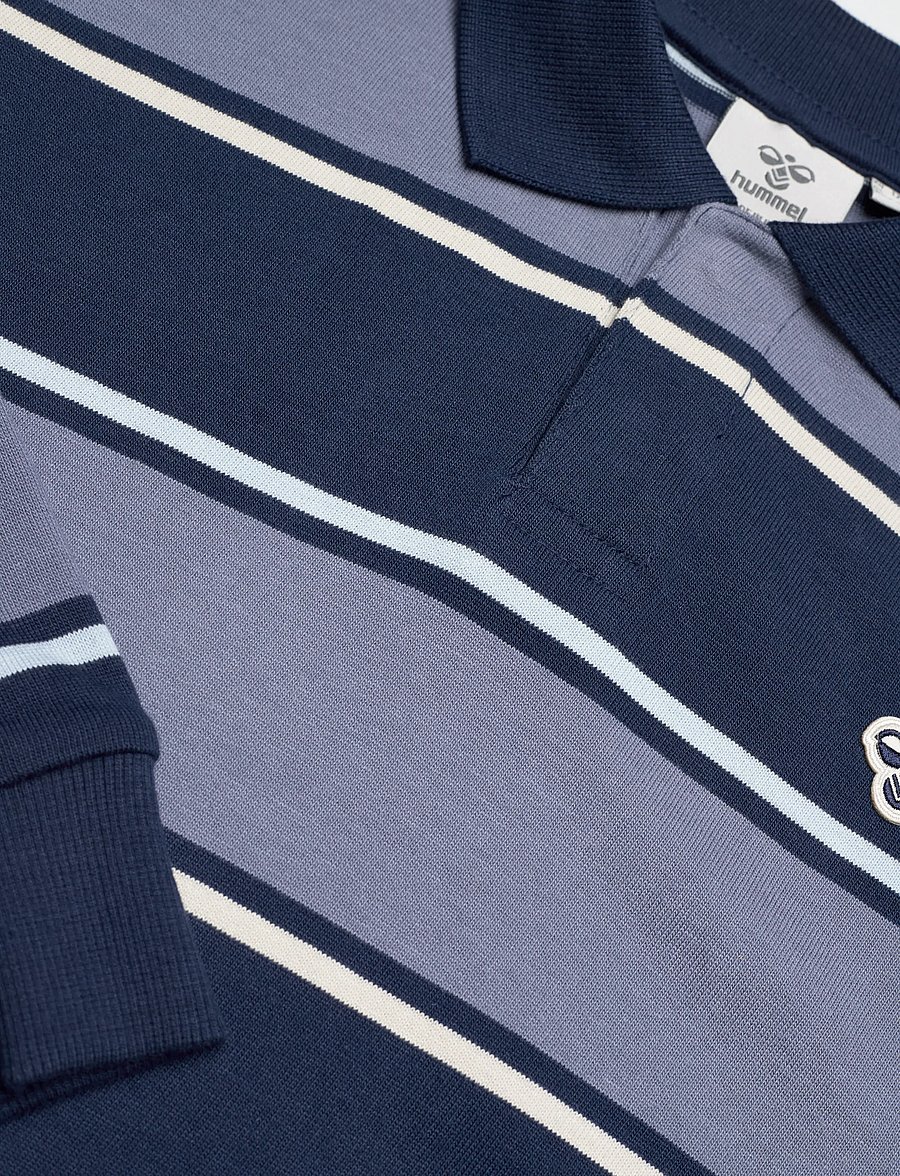 Hummel - hmlJR LOOSE STRIPED POLO L/S - langärmelig poloshirt - dress blues - 2
