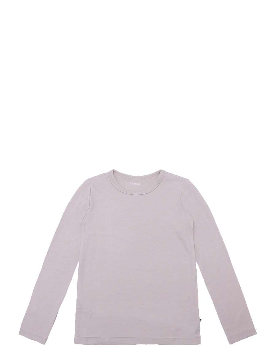 Hummel - hmlJR WOOL T-SHIRT L/S - långärmade t-shirts - cloud gray - 0