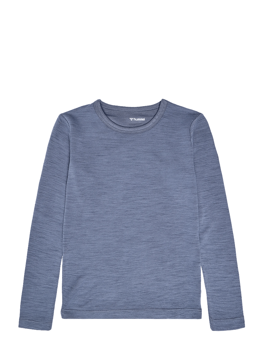 Hummel - hmlJR WOOL T-SHIRT L/S - långärmade t-shirts - flint stone - 0