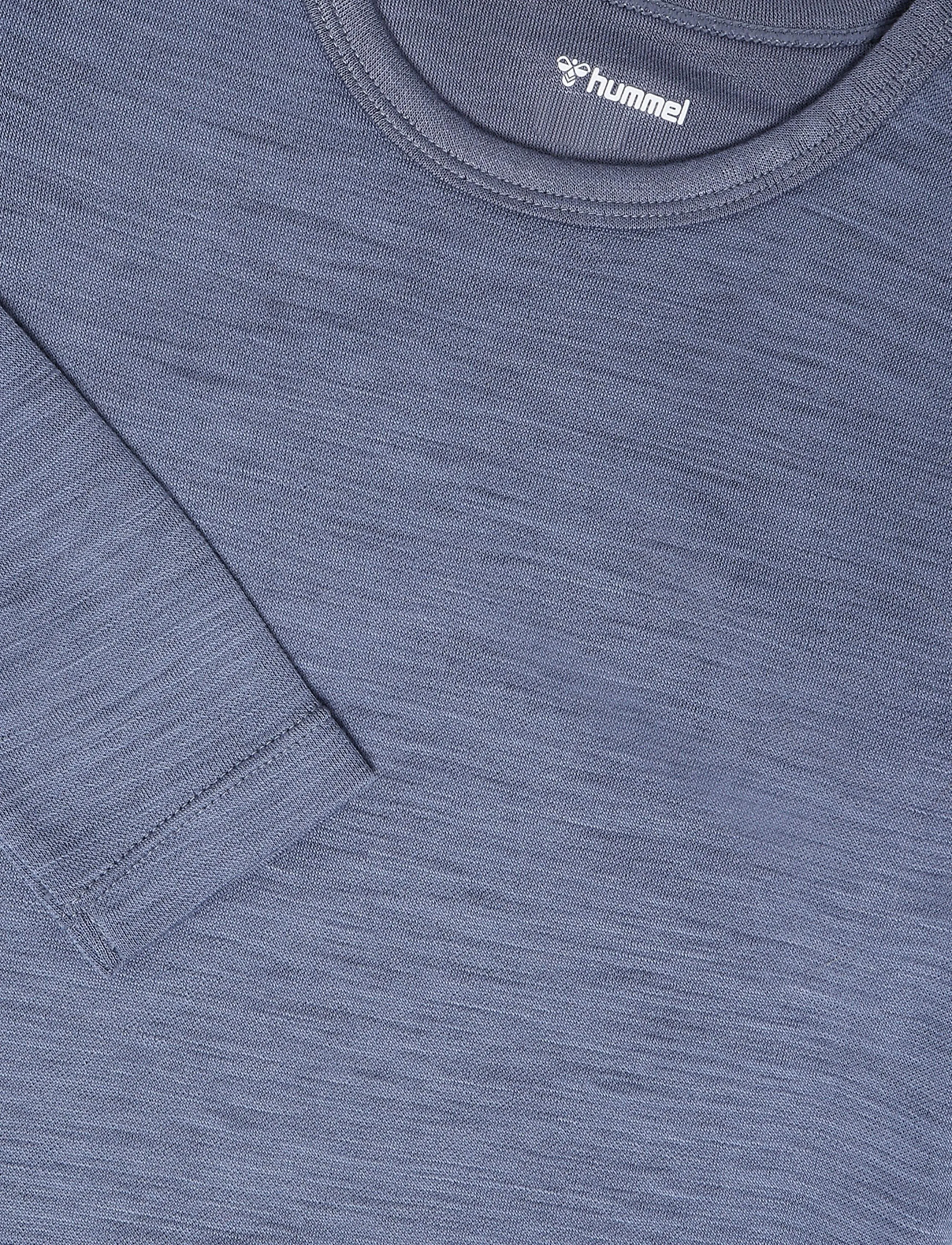 Hummel - hmlJR WOOL T-SHIRT L/S - långärmade t-shirts - flint stone - 2