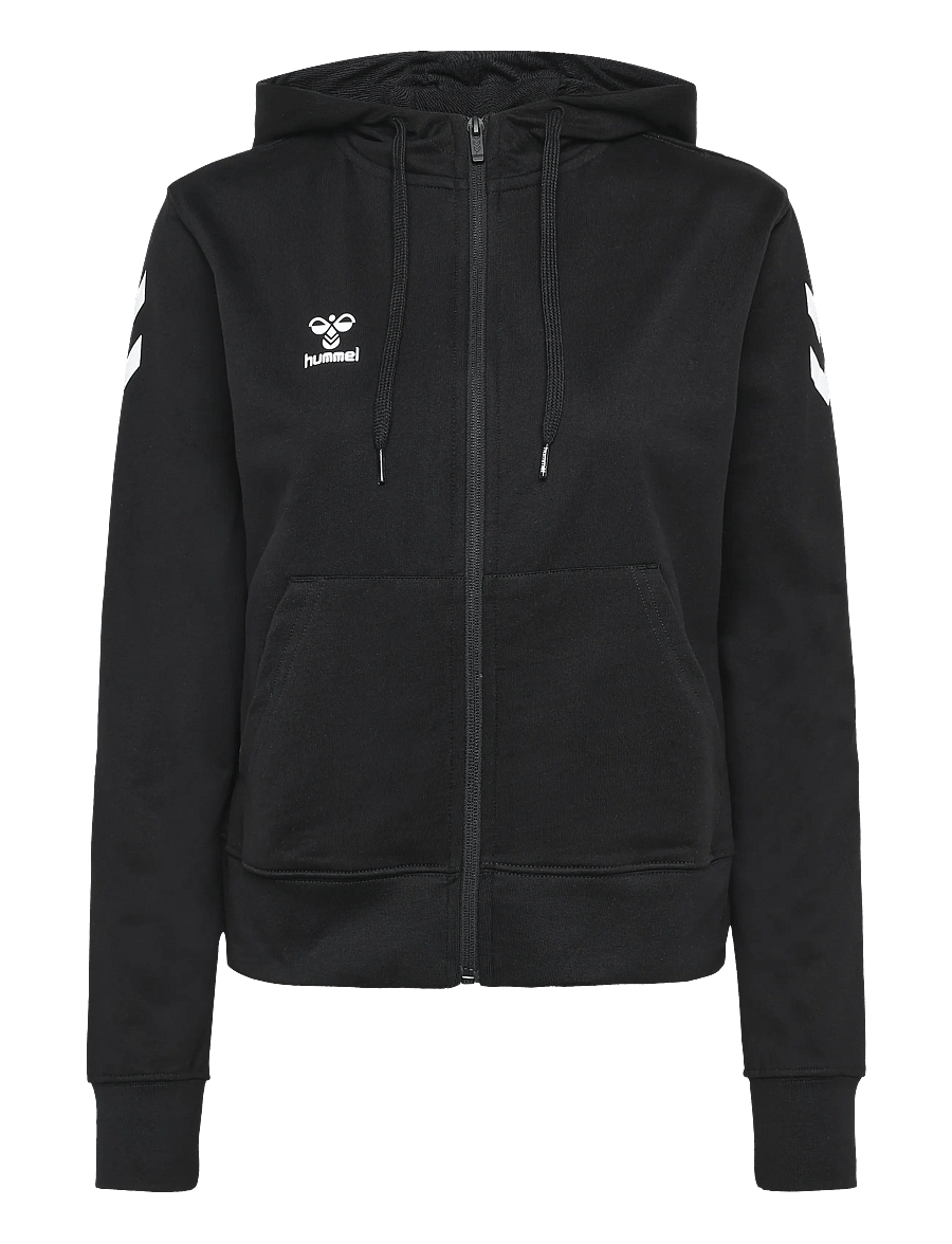 Hummel - hmlGO 2.0 CHEVRON ZIP HOODIE WOMAN - tops - black - 0