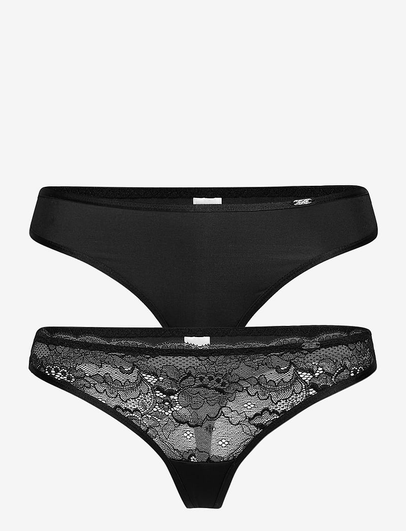 Hunkemöller - 2-pack Angie string - stringtrusser - black - 1
