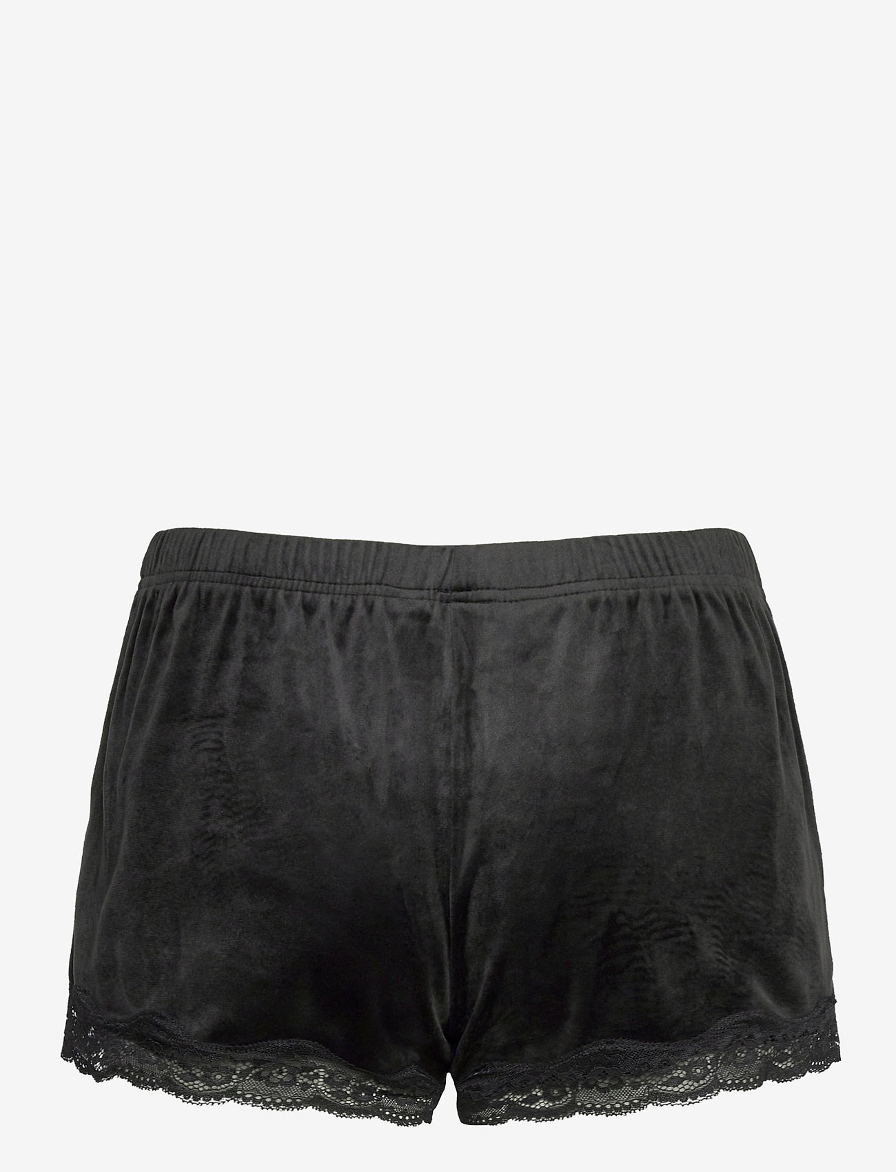 Hunkemöller - Short Velours Scallop Lace - natshorts - black - 2