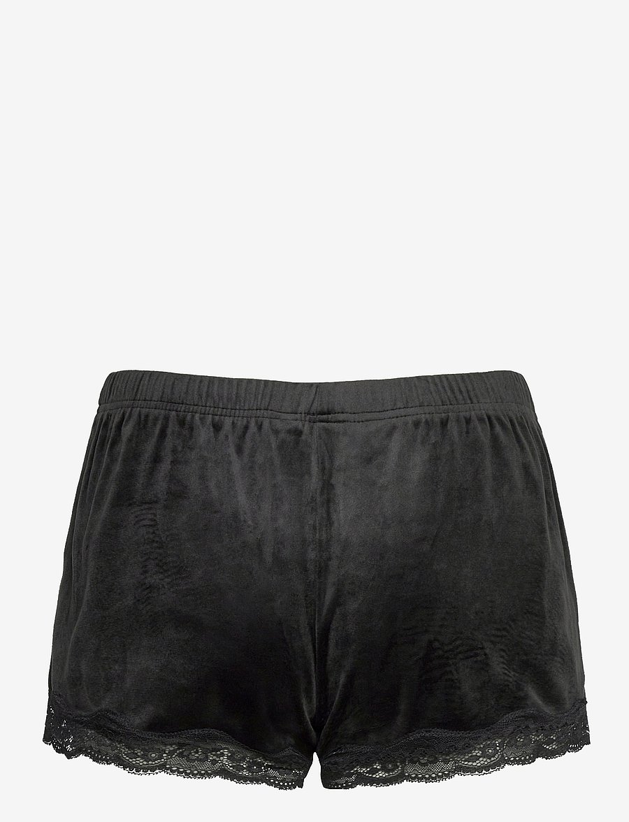 Hunkemöller - Short Velours Scallop Lace - shorts - black - 2