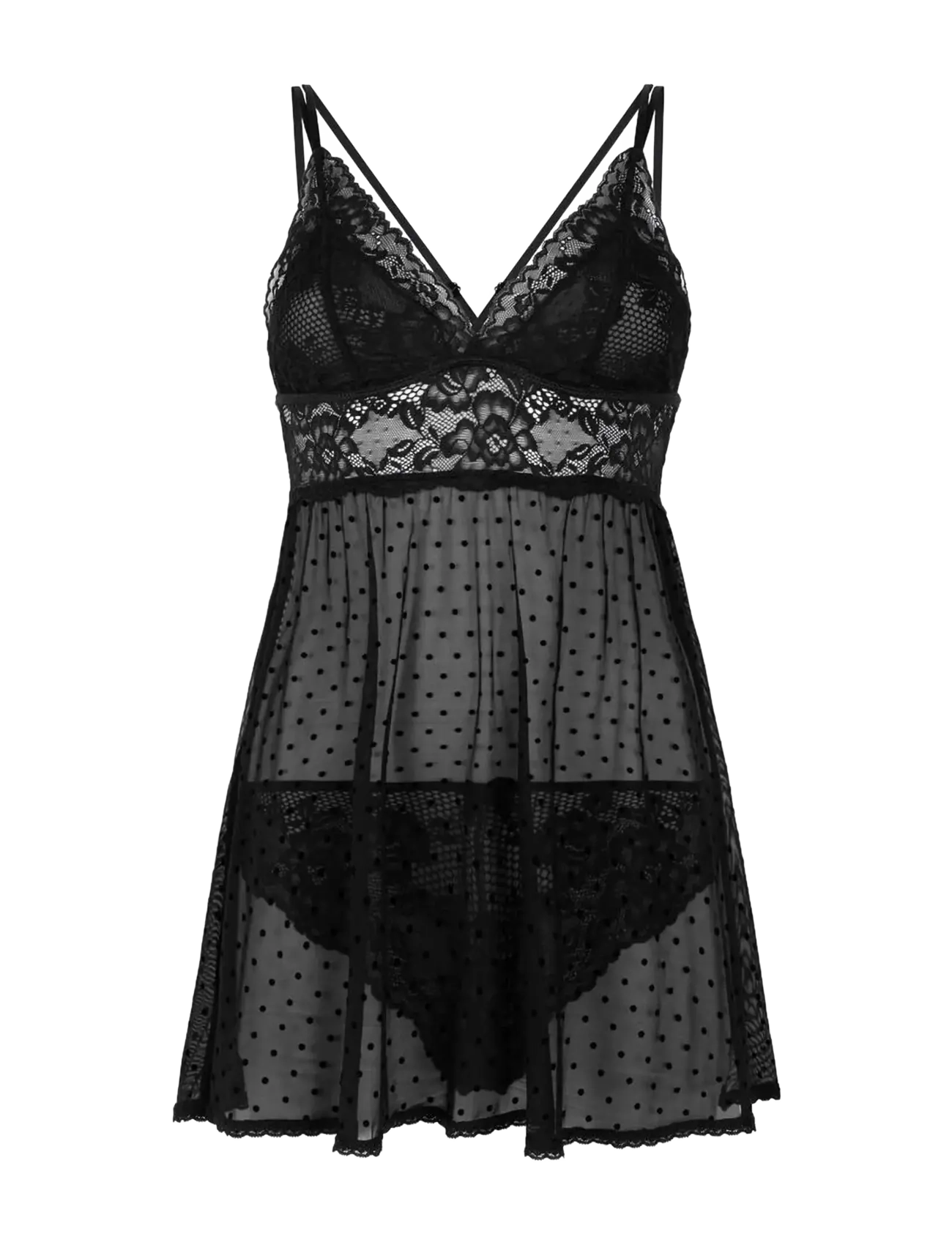 Hunkemöller - BD Dot Mesh Lace Beatriz - die niedrigsten preise - black - 1