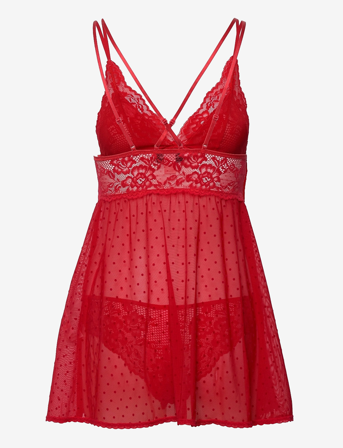 Hunkemöller - BD Dot Mesh Lace Beatriz - nachthemden - tango red - 2