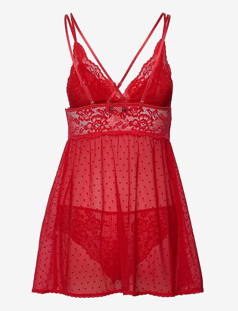 Hunkemöller - BD Dot Mesh Lace Beatriz - nachthemden - tango red - 2