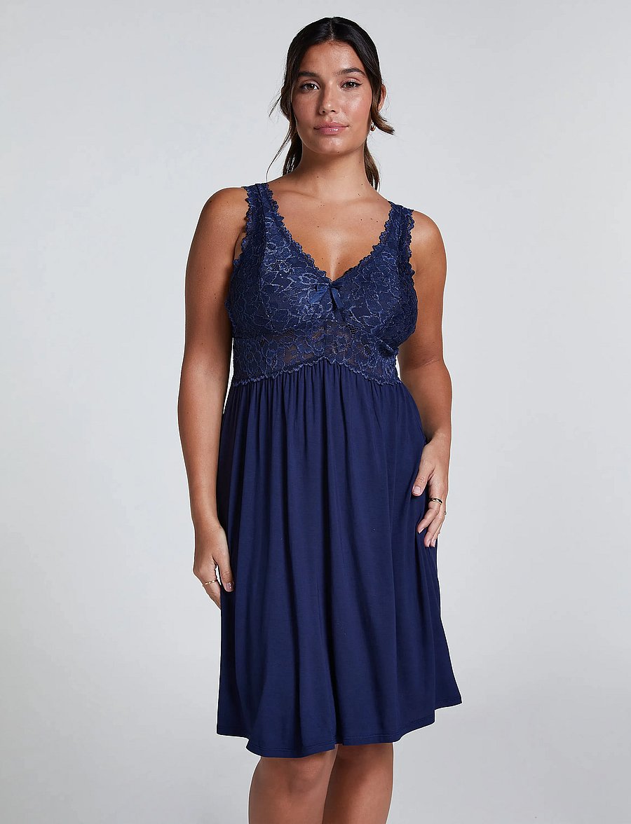 Hunkemöller - Nora Lace Slip Dress - Öösärgid - peacot - 0