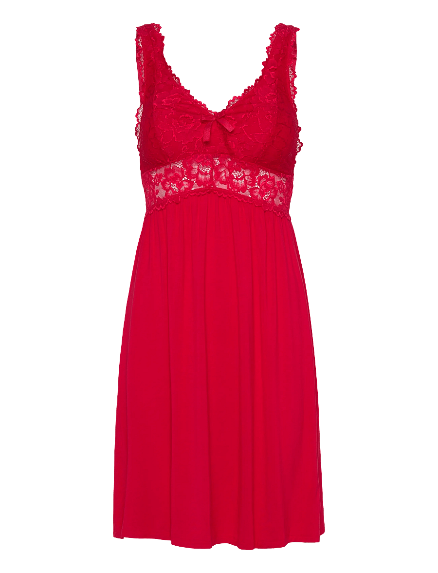 Hunkemöller - SD NORA LACE - nattlinnen - tango red - 0