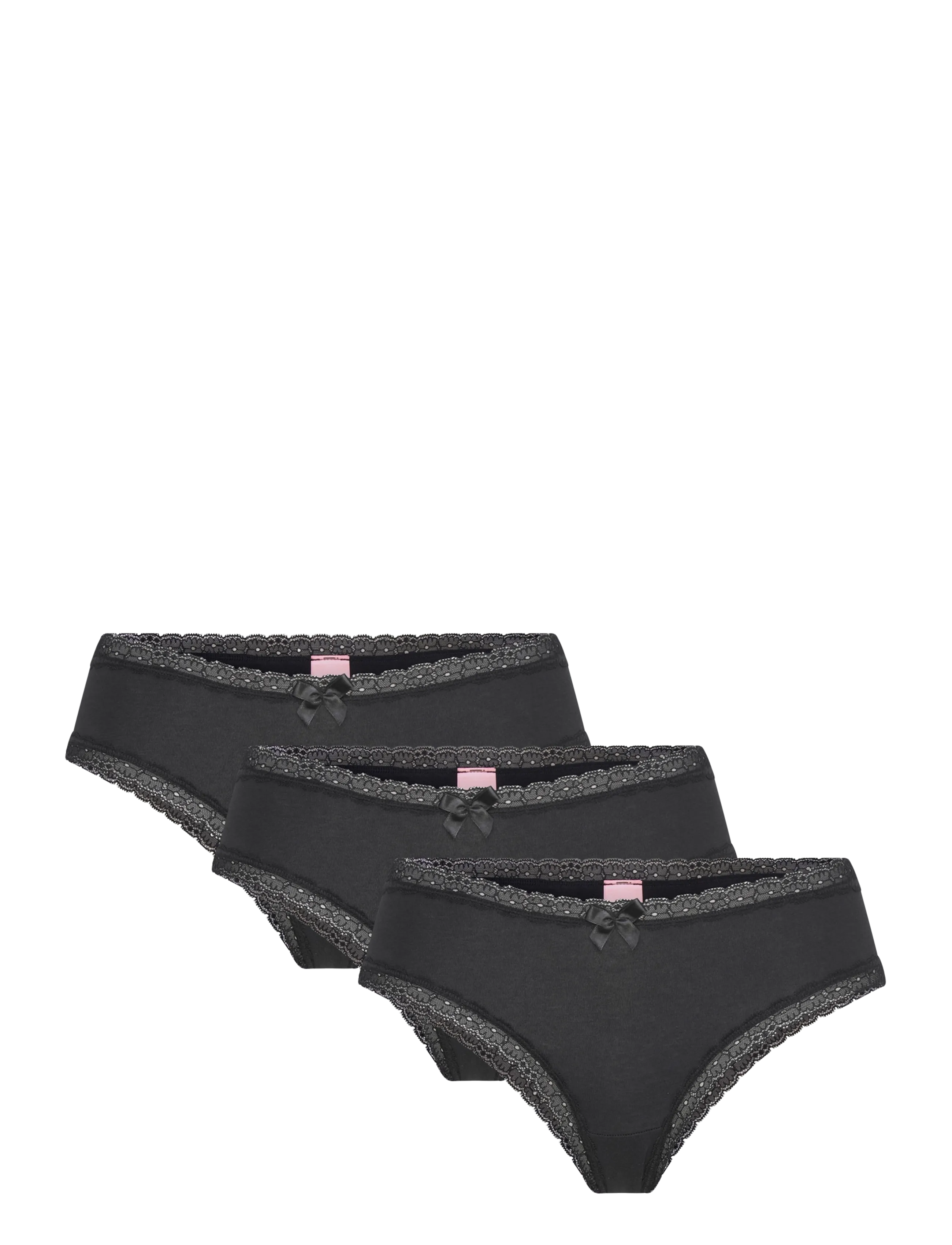 Hunkemöller 3- PACK GEORGIA COTTON BRASILIAN SHORT - Trosor - CAVIAR / black