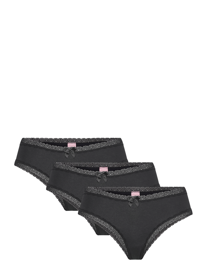 Hunkemöller - 3- PACK GEORGIA COTTON BRASILIAN SHORT - brazilian trosor - caviar - 0
