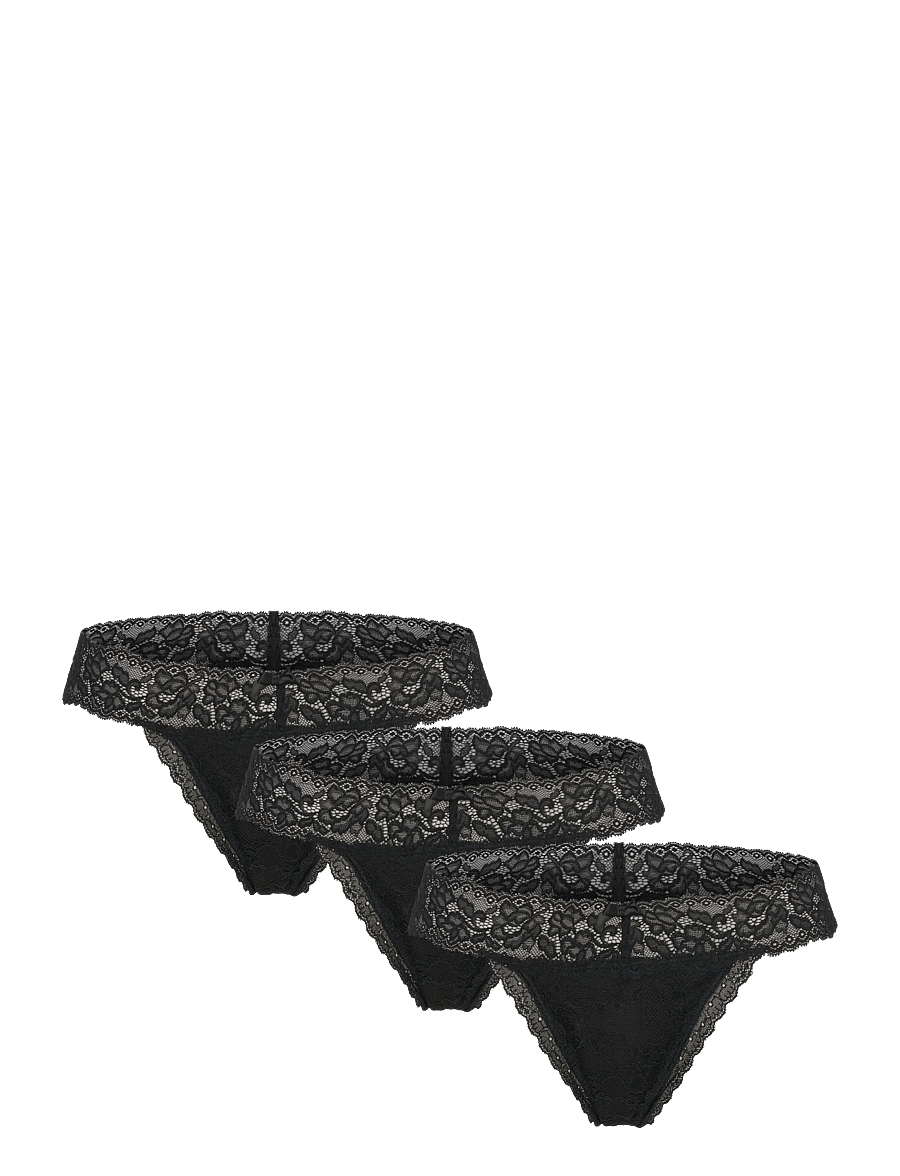 Hunkemöller - 3 Pack Madison Thong - stringtrusser - caviar - 1