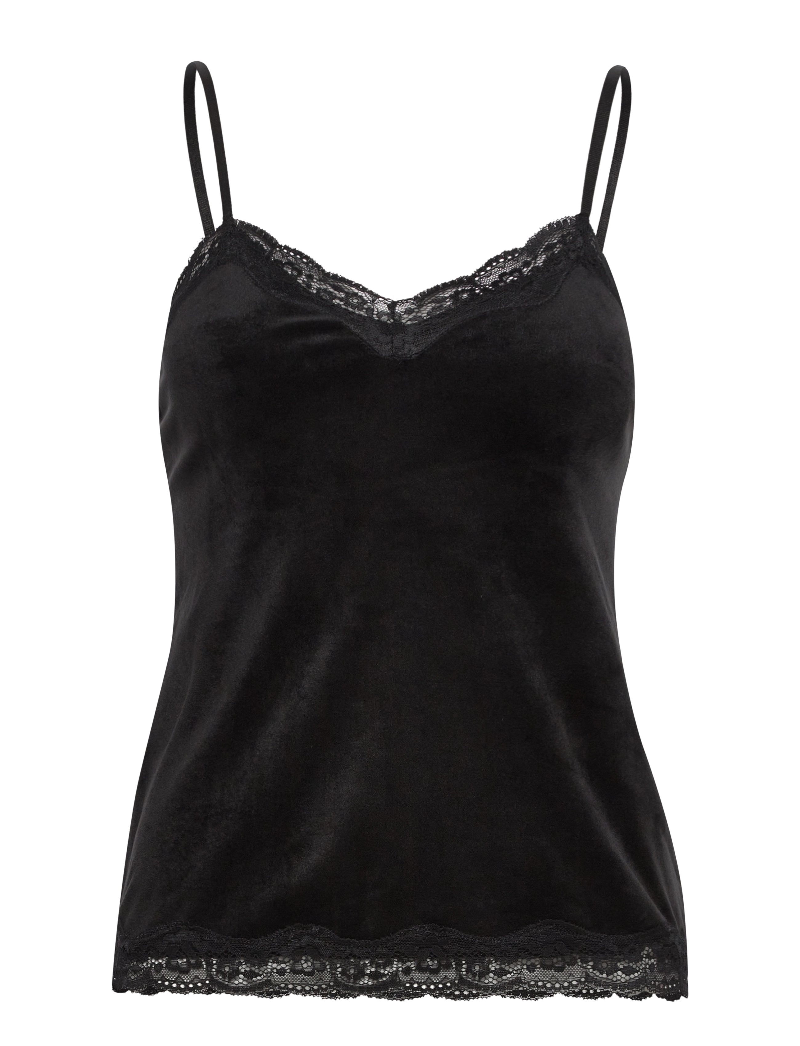Hunkemöller Cami Velours Scallop Lace - Kollektioner - BLACK / black