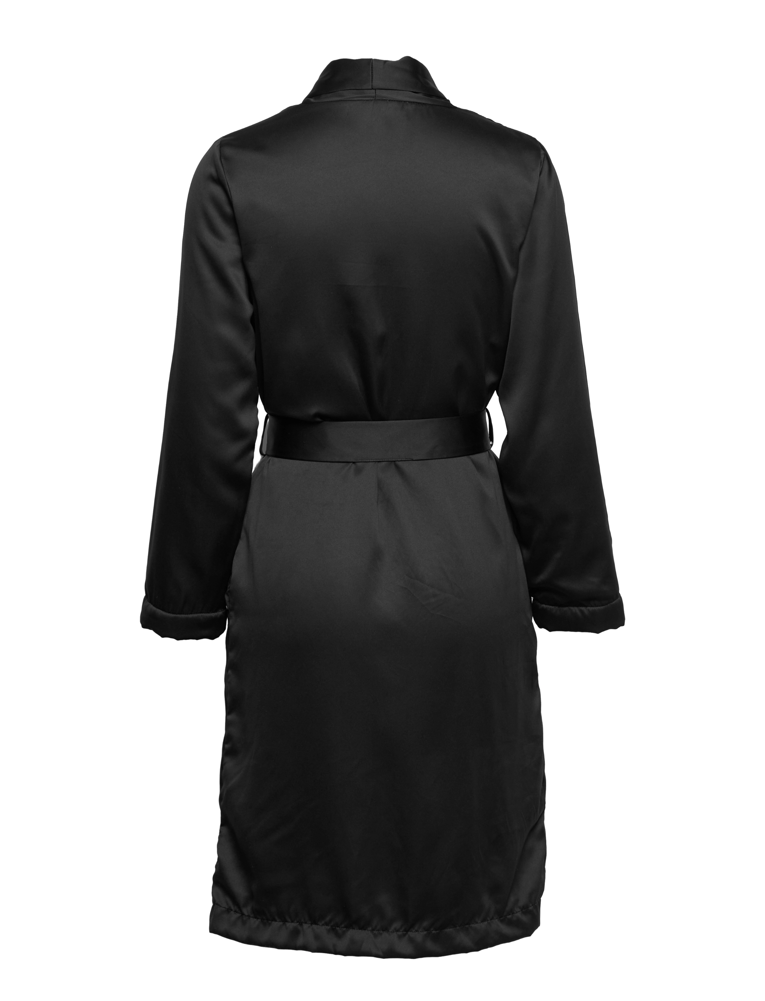 Hunkemöller - Robe Long Satin Flannel Fleece - black - 1