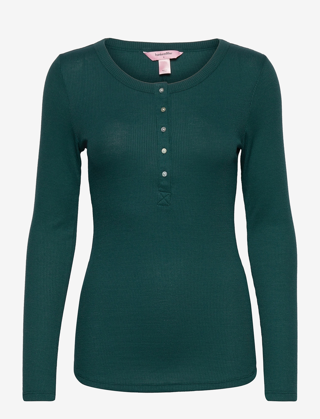 Top LS Waffle Placket - DEEP