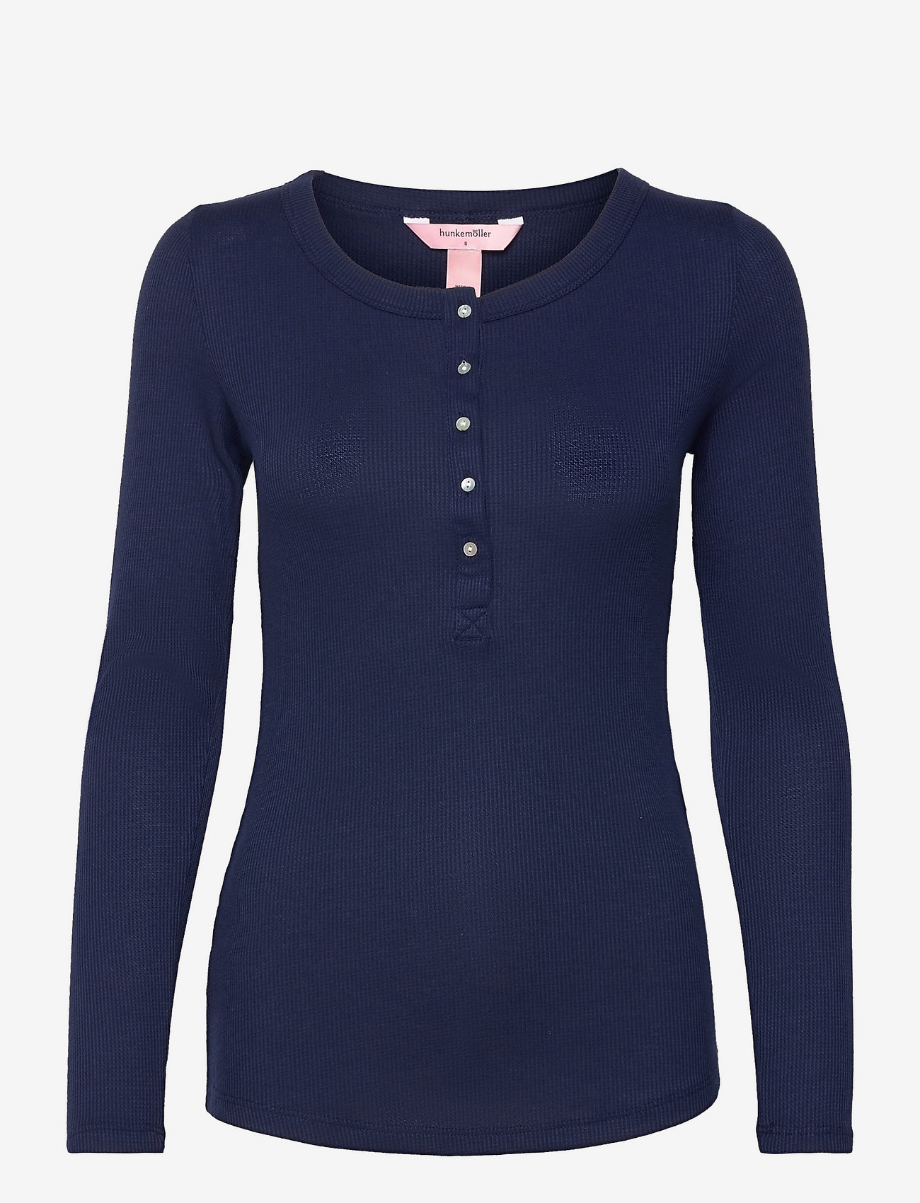 Hunkemöller - Top LS Waffle Placket - martime blue - 0