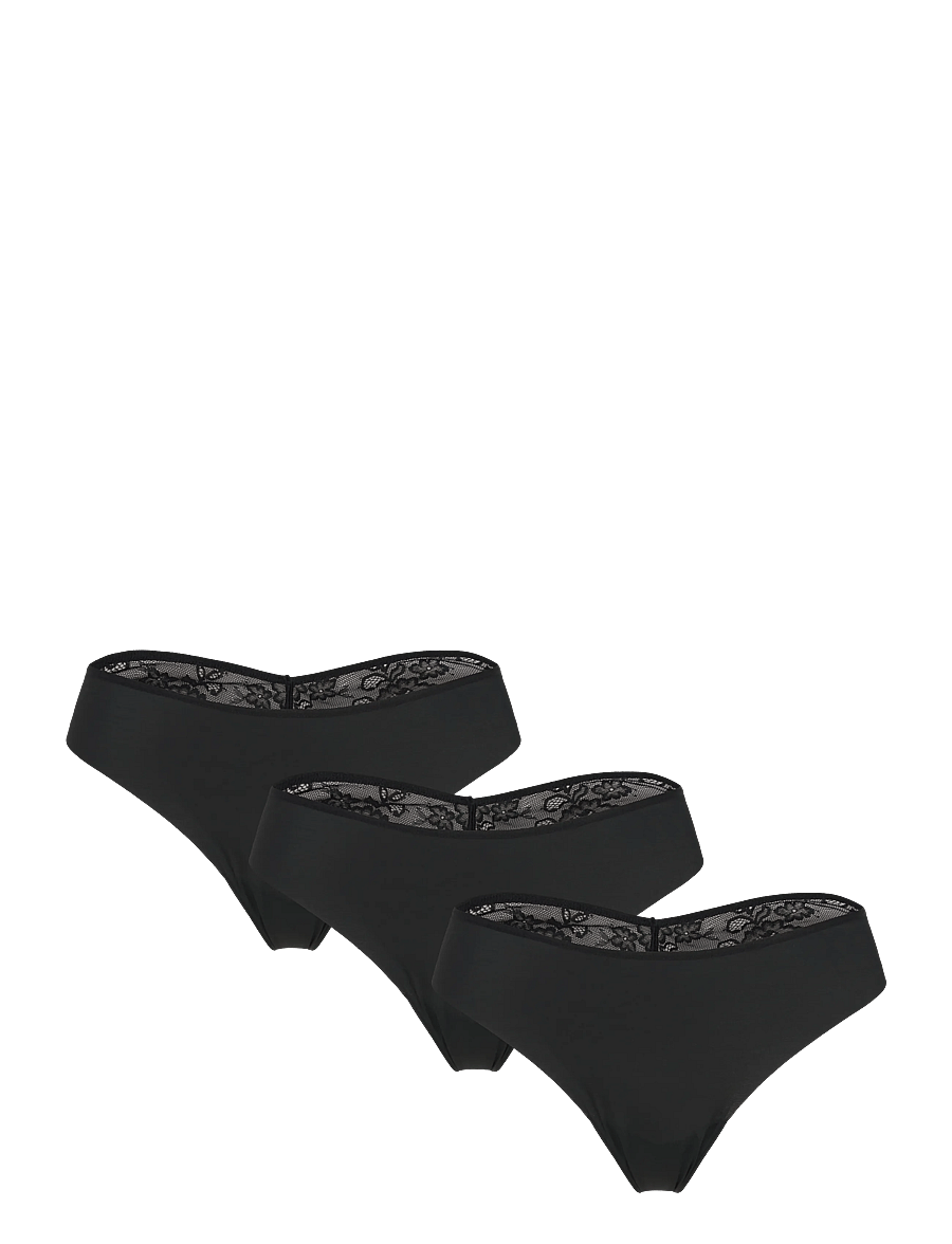 Hunkemöller - 3-pack Invisible Thong - brazilian slips - caviar - 1