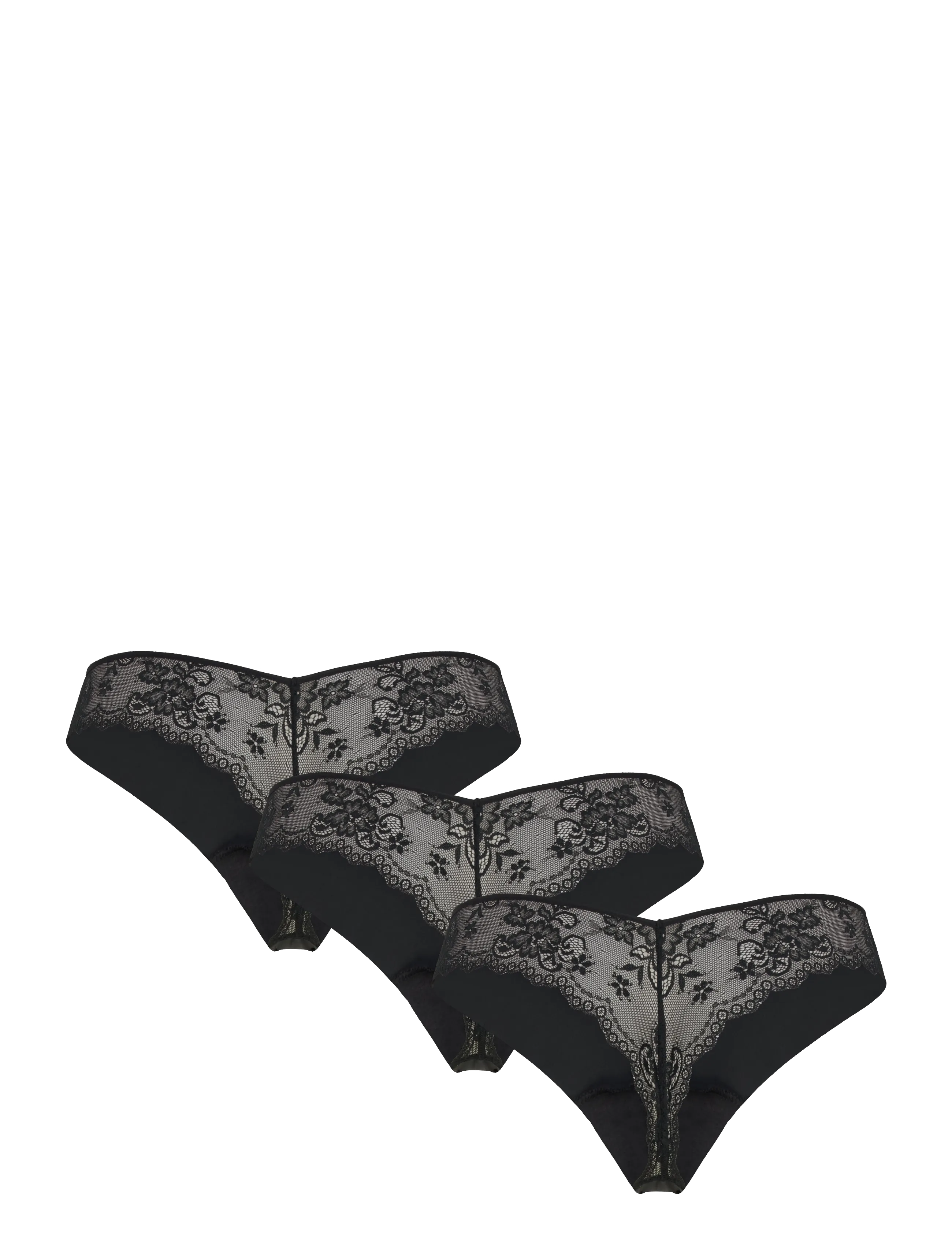 Hunkemöller - 3-pack Invisible Thong - brazilian trosor - caviar - 5