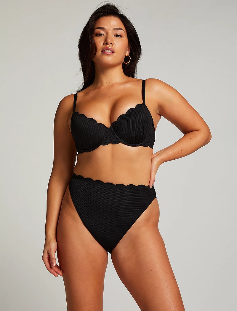 Hunkemöller - Scallop high leg hw - bikinihosen mit hoher taille - nero - 0