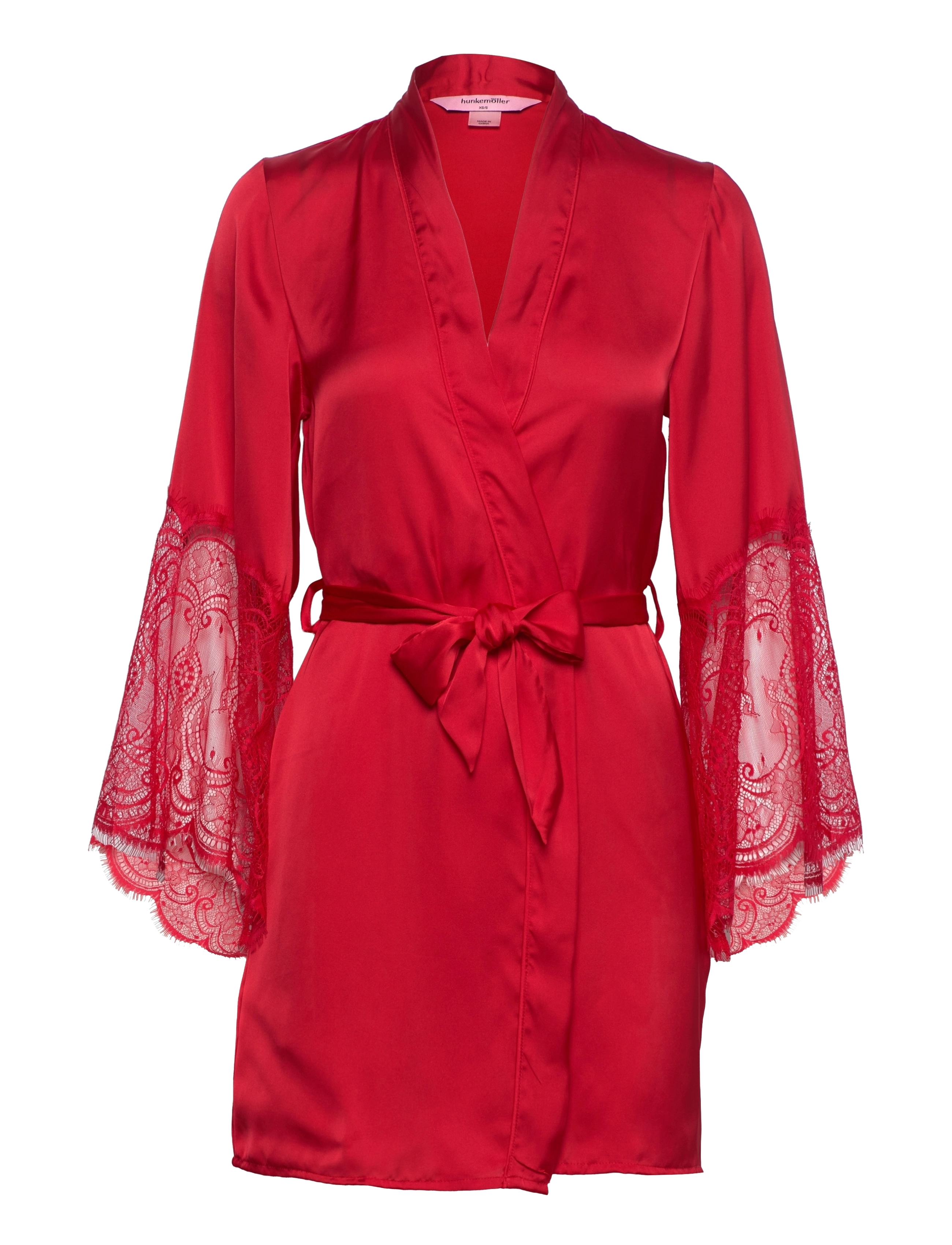 Hunkemöller - Kimono Satin Lace Coco - tango red - 0
