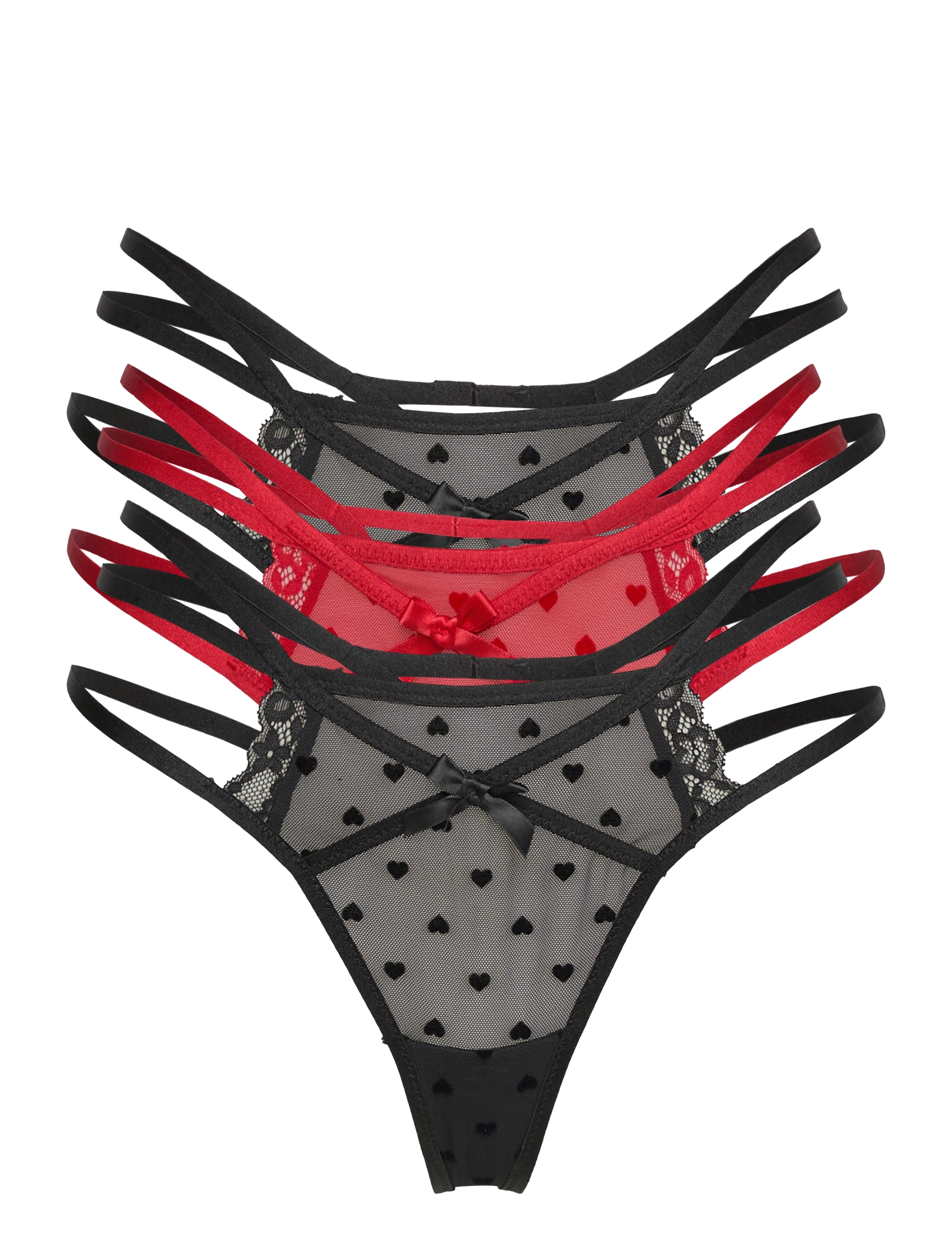 Hunkemöller - 3-pack Melda string r - caviar - 0