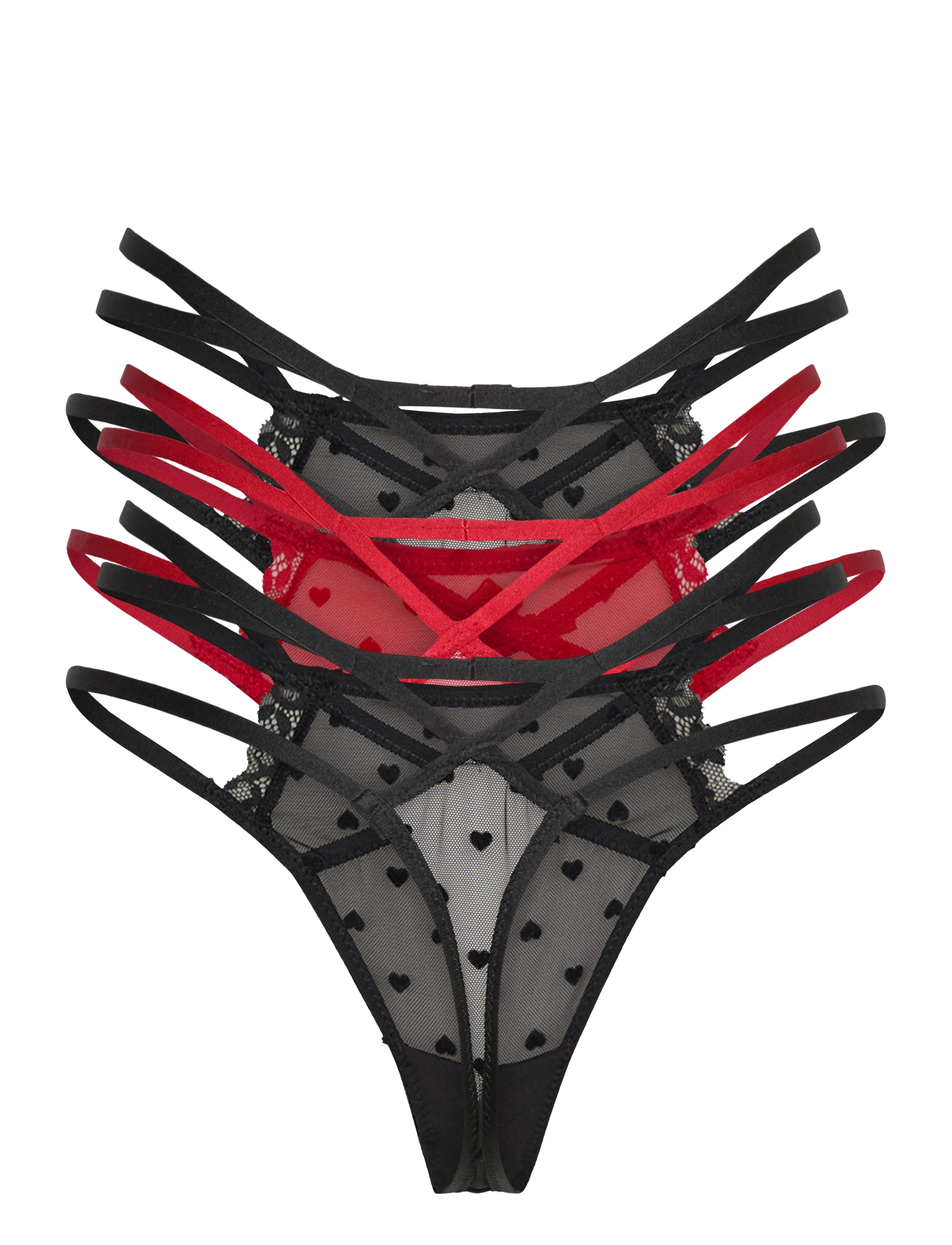 Hunkemöller - 3-pack Melda string r - caviar - 1