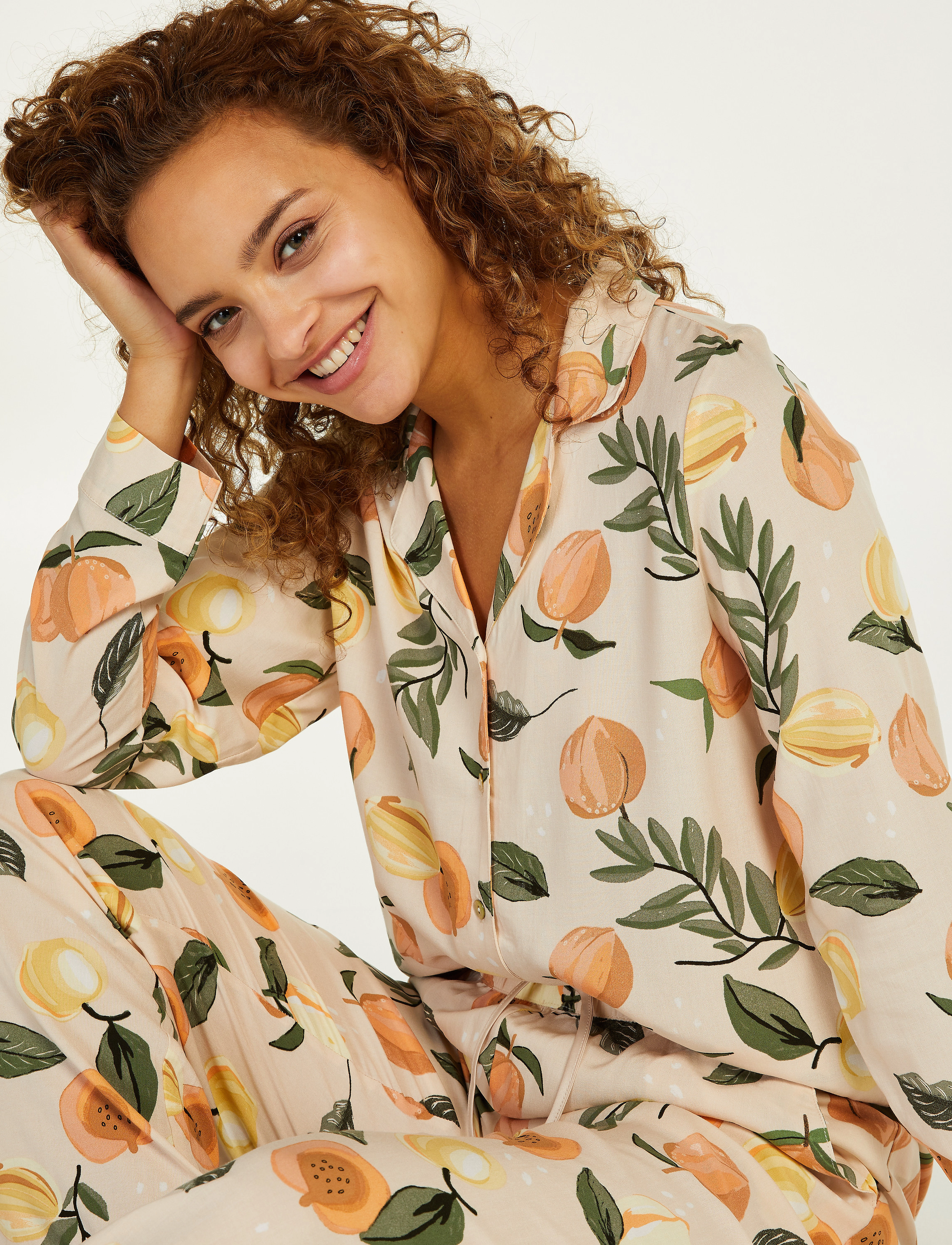 Hunkemöller - Jacket LS Vis Satin Fruit - summer melon - 4