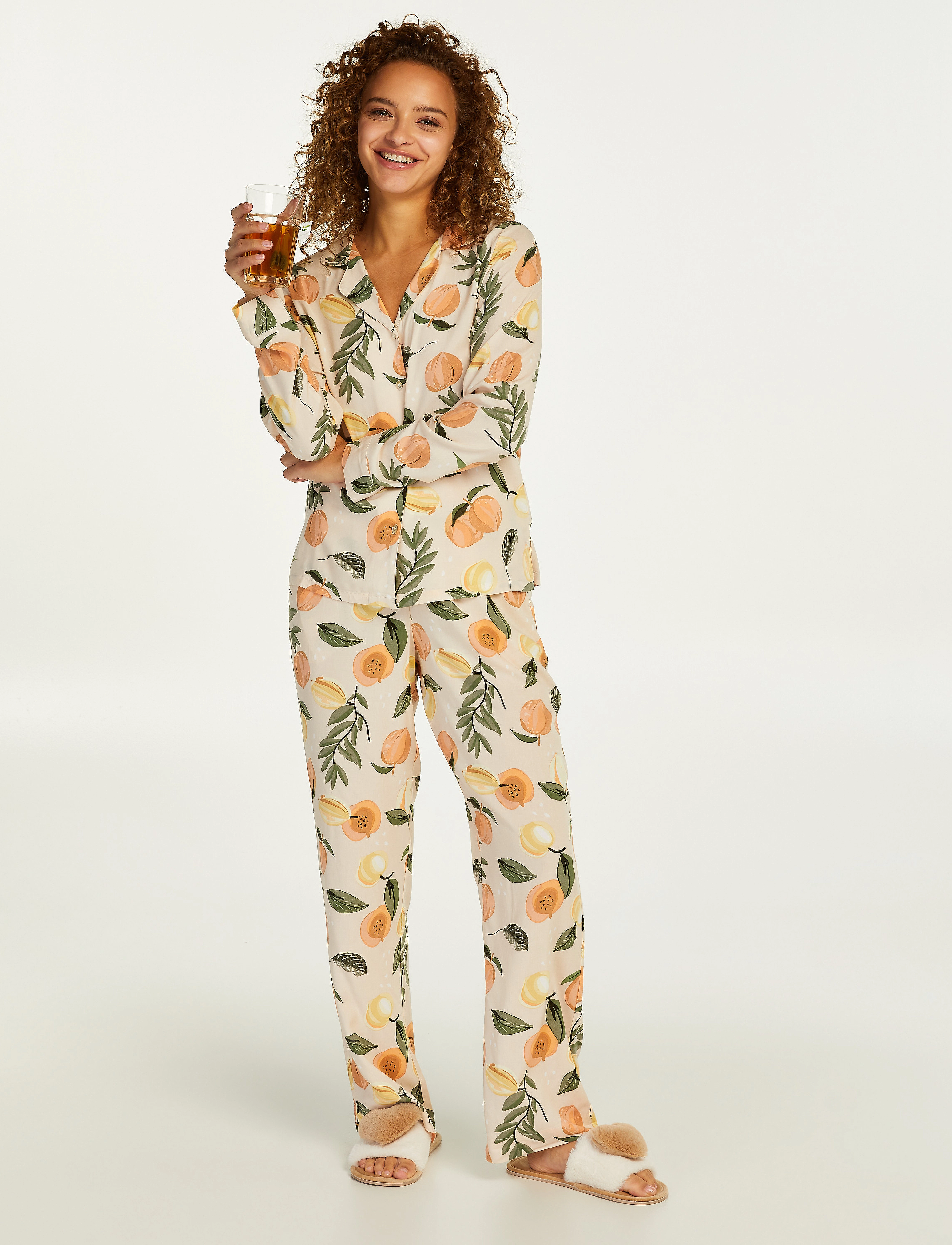 Hunkemöller - Jacket LS Vis Satin Fruit - summer melon - 5