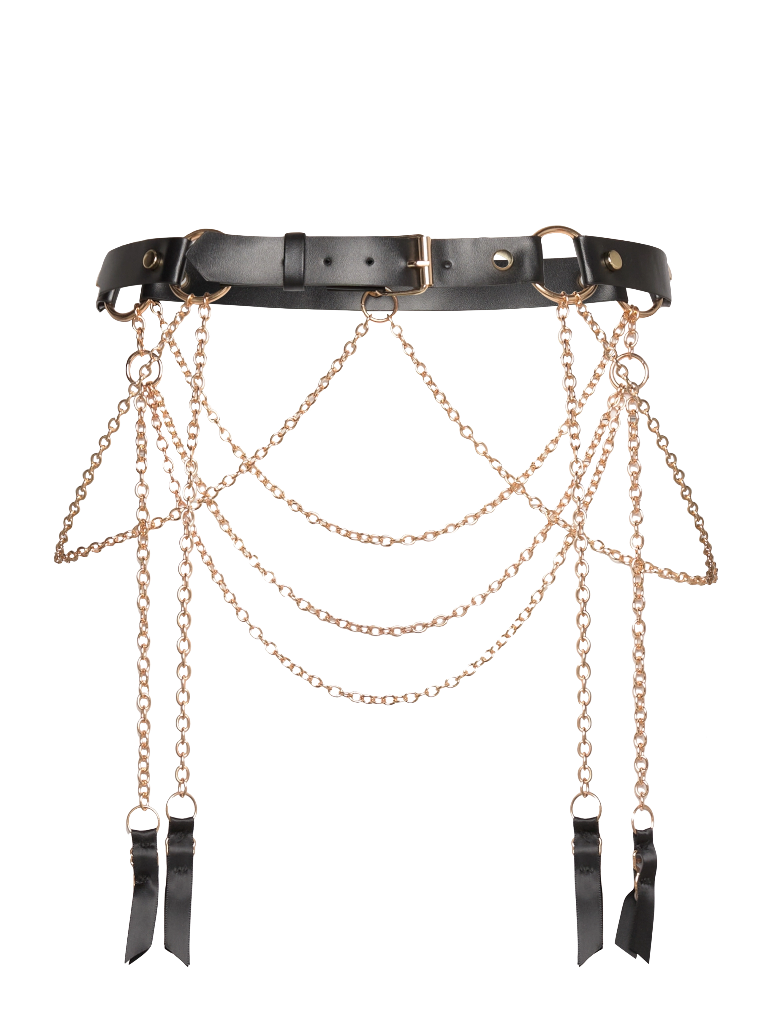 Hunkemöller - Strappy Chain Garterbelt - caviar - 1