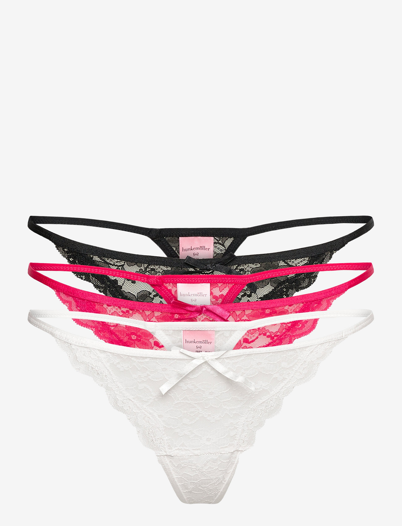 Hunkemöller - 3-pack Mini string t - caviar - 0