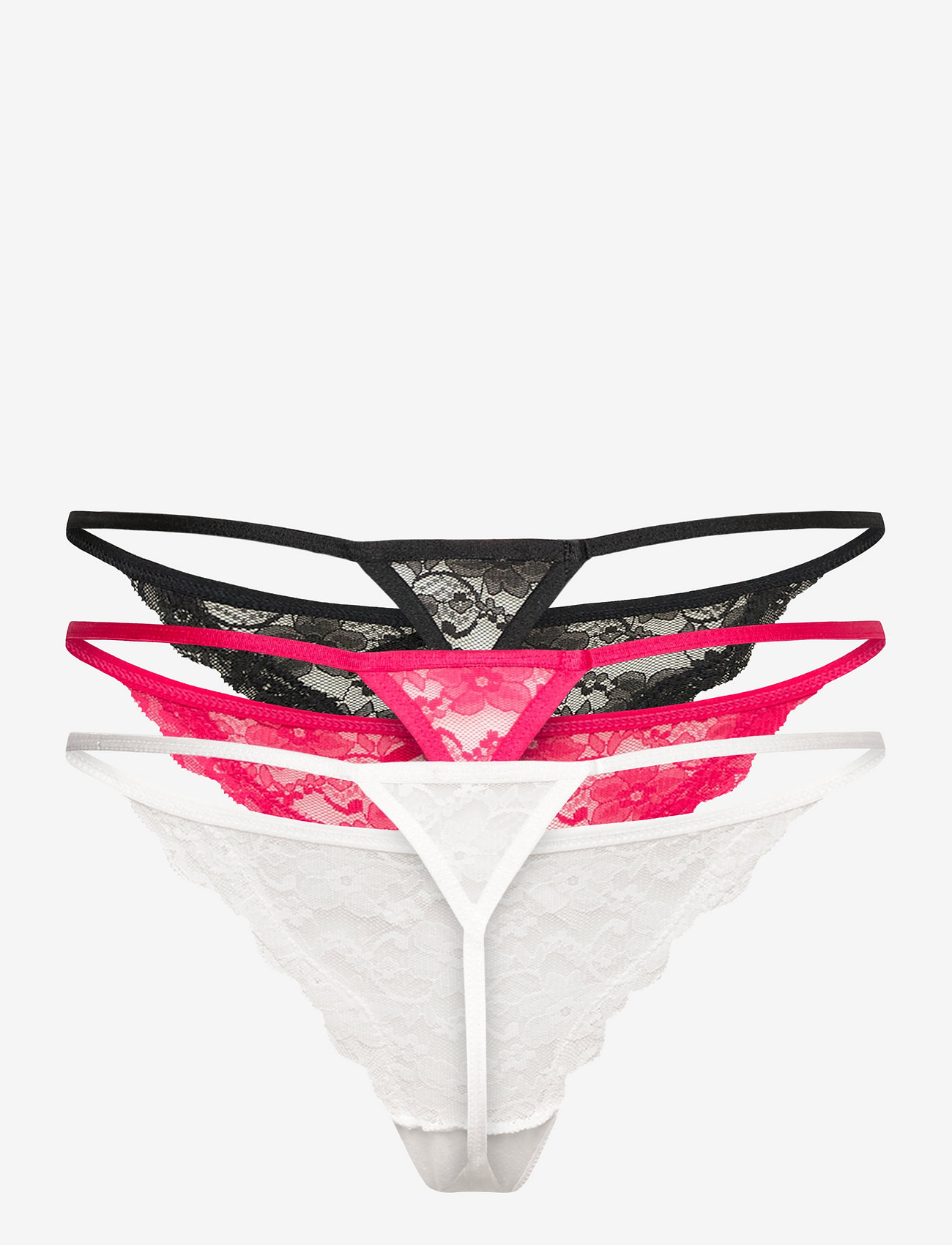 Hunkemöller - 3-pack Mini string t - caviar - 2