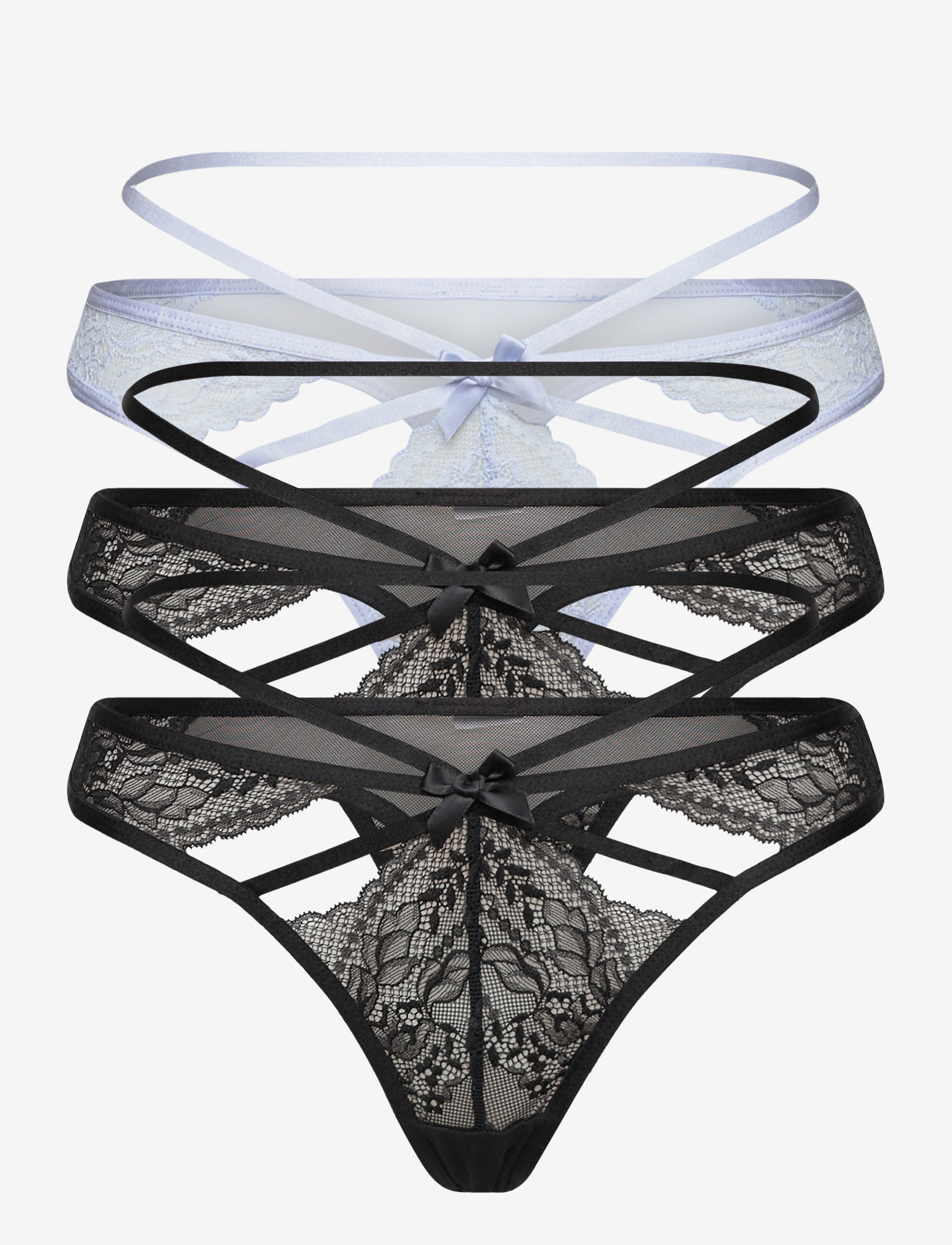Hunkemöller - 3-pack Wera string r - caviar - 0