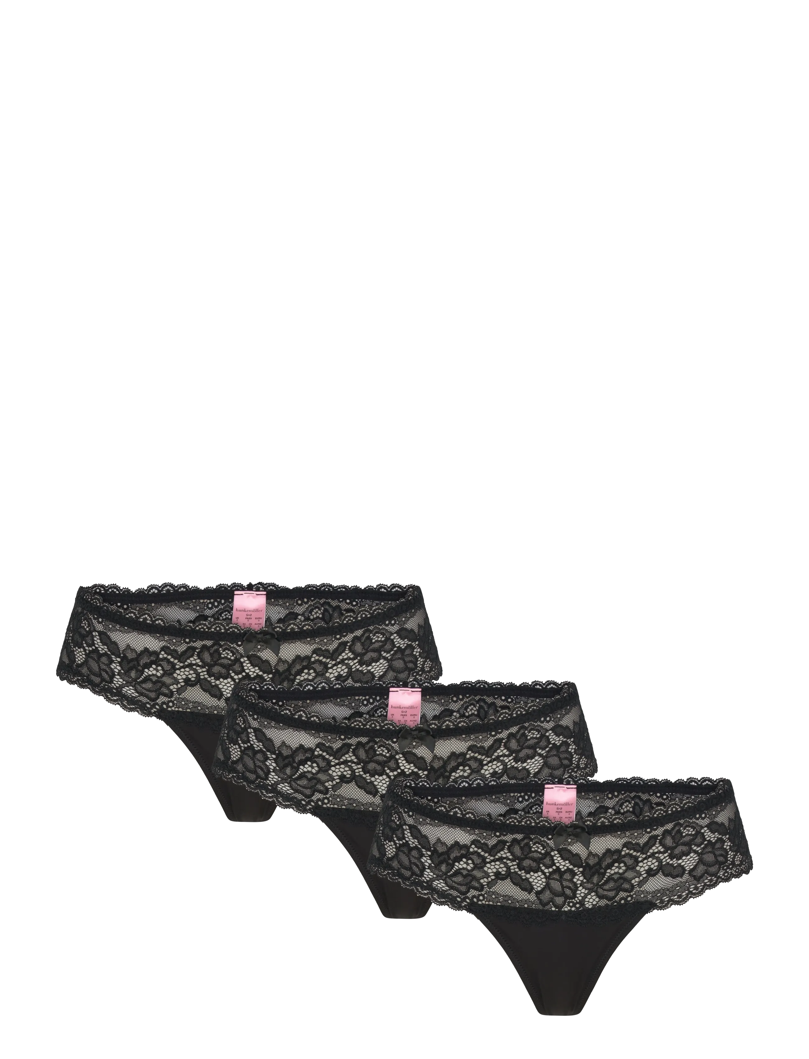 Hunkemöller Florence 3-pack boxer thongs - Kampagne - CAVIAR / black