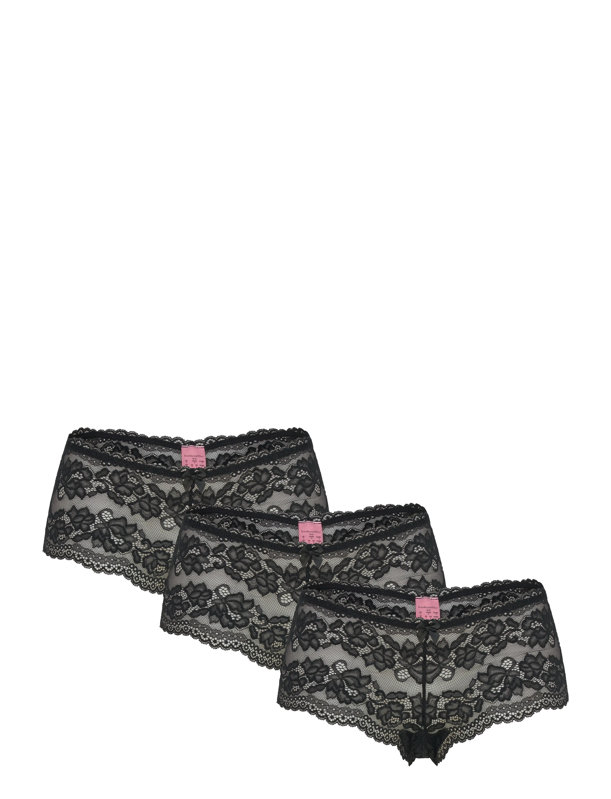 Hunkemöller Sienna boxer 3-pack - Hipster & Boyshorts - CAVIAR / black