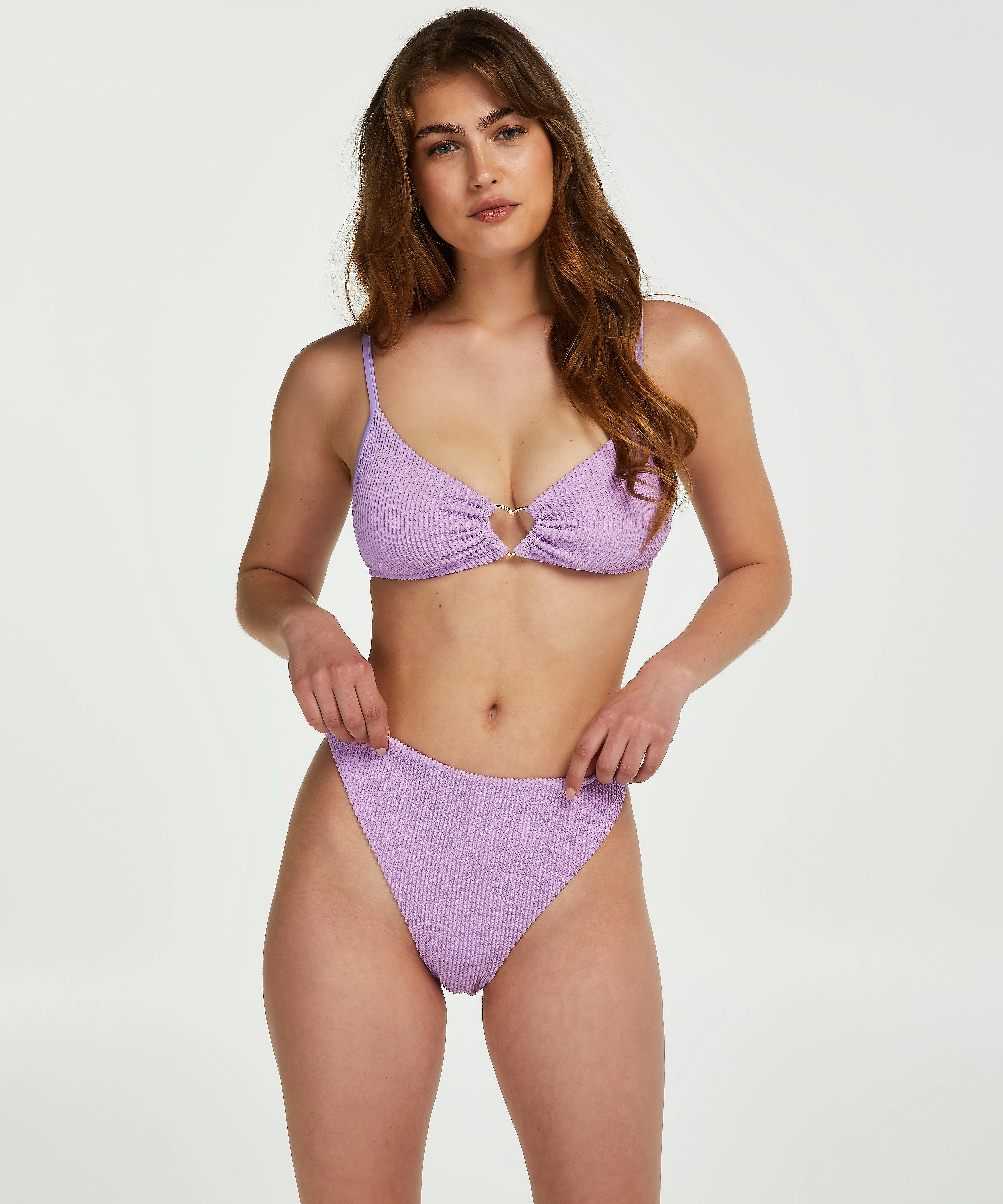 Hunkemöller - Crinkle heart croptop - lavendula - 2