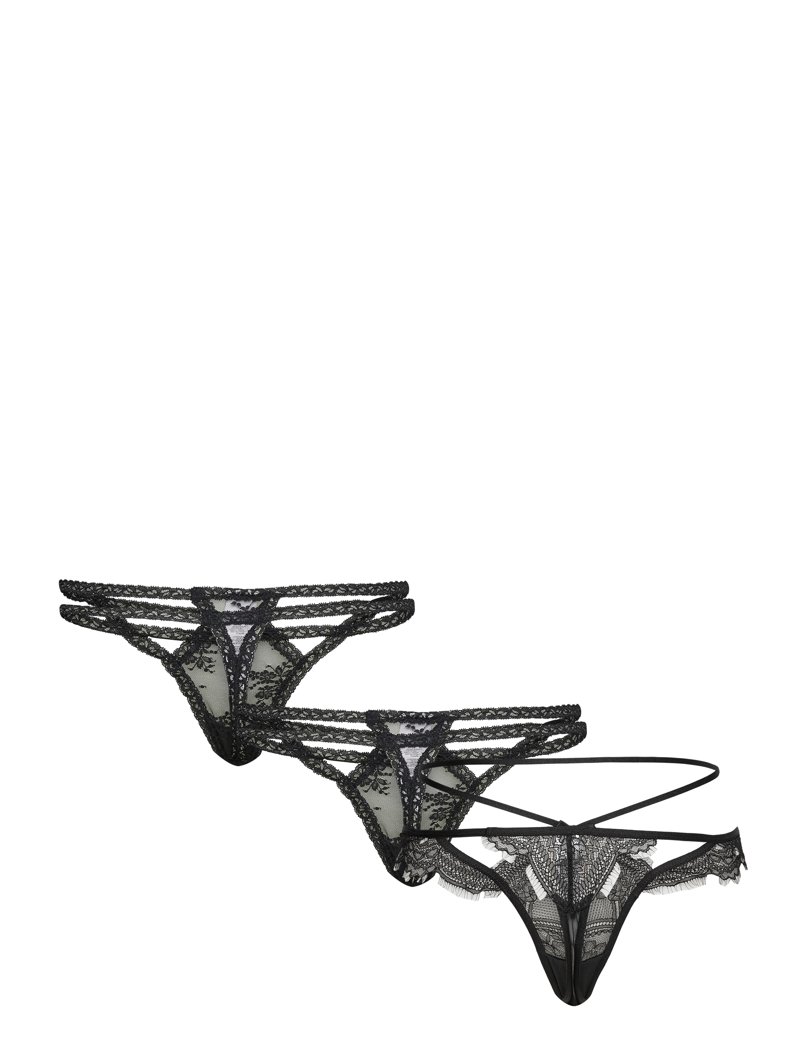 Hunkemöller - 3-pack Irina string t - caviar - 2