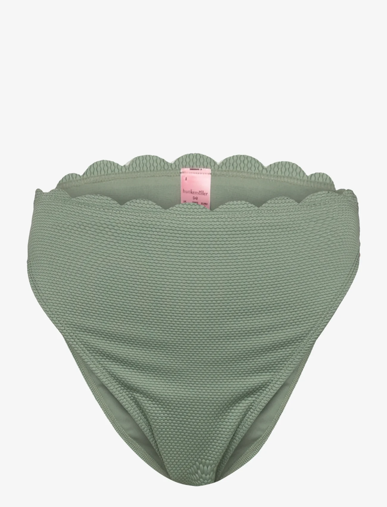 Hunkemöller - Scallop high leg hw - korkeavyötäröiset bikinihousut - hedge green - 0