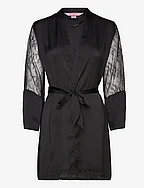 Kimono Satin Lace Sleeve - BLACK