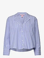 Jacket LS Cotton Stripy - BLUE HERON