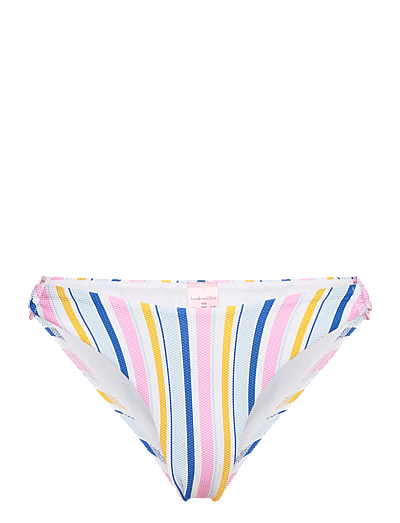Hunkemöller Tahiti high leg r - Bikinitrosor - WHITE / blue