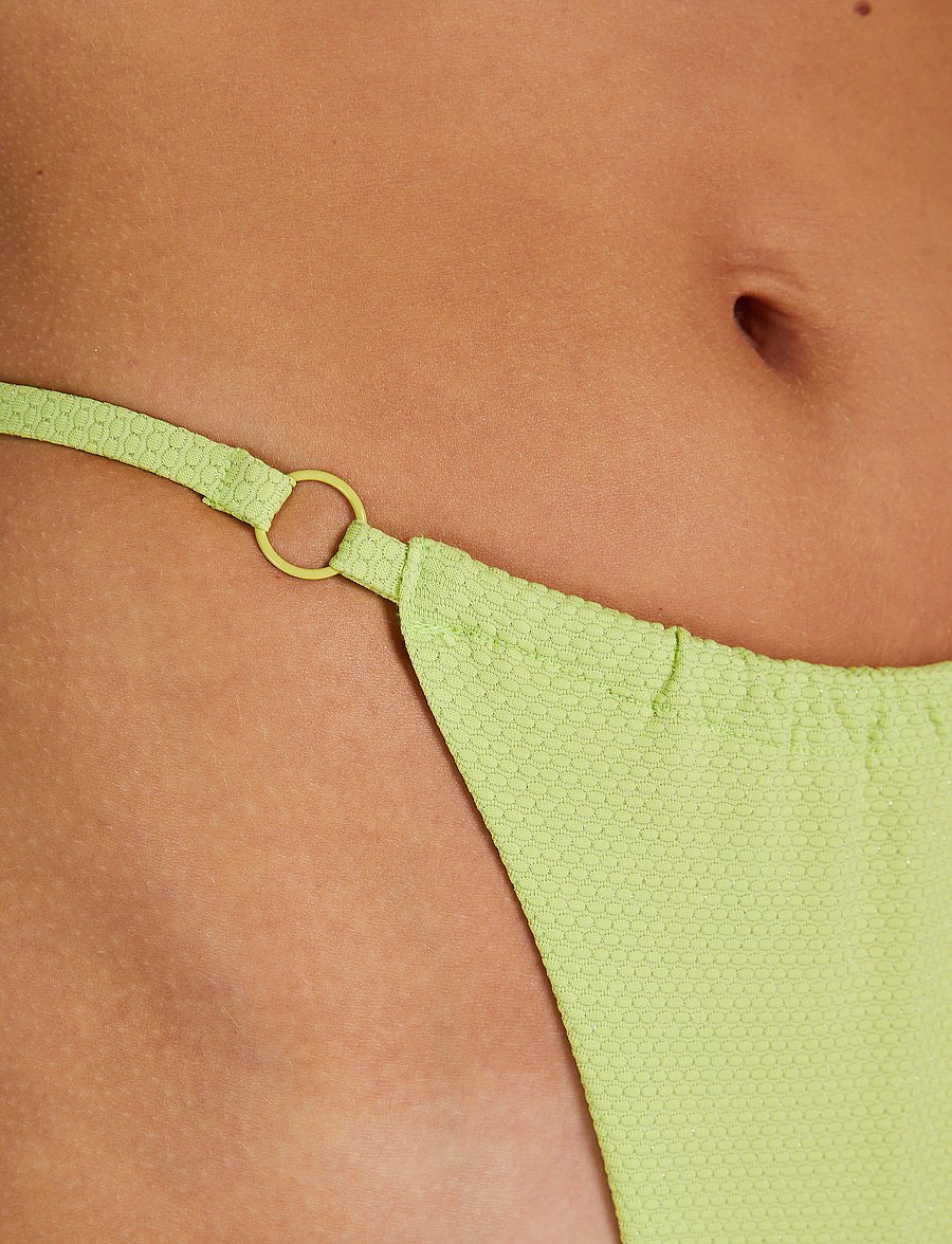 Hunkemöller - Fiji lurex high leg r - højtaljede bikinitrusser - lime green - 3