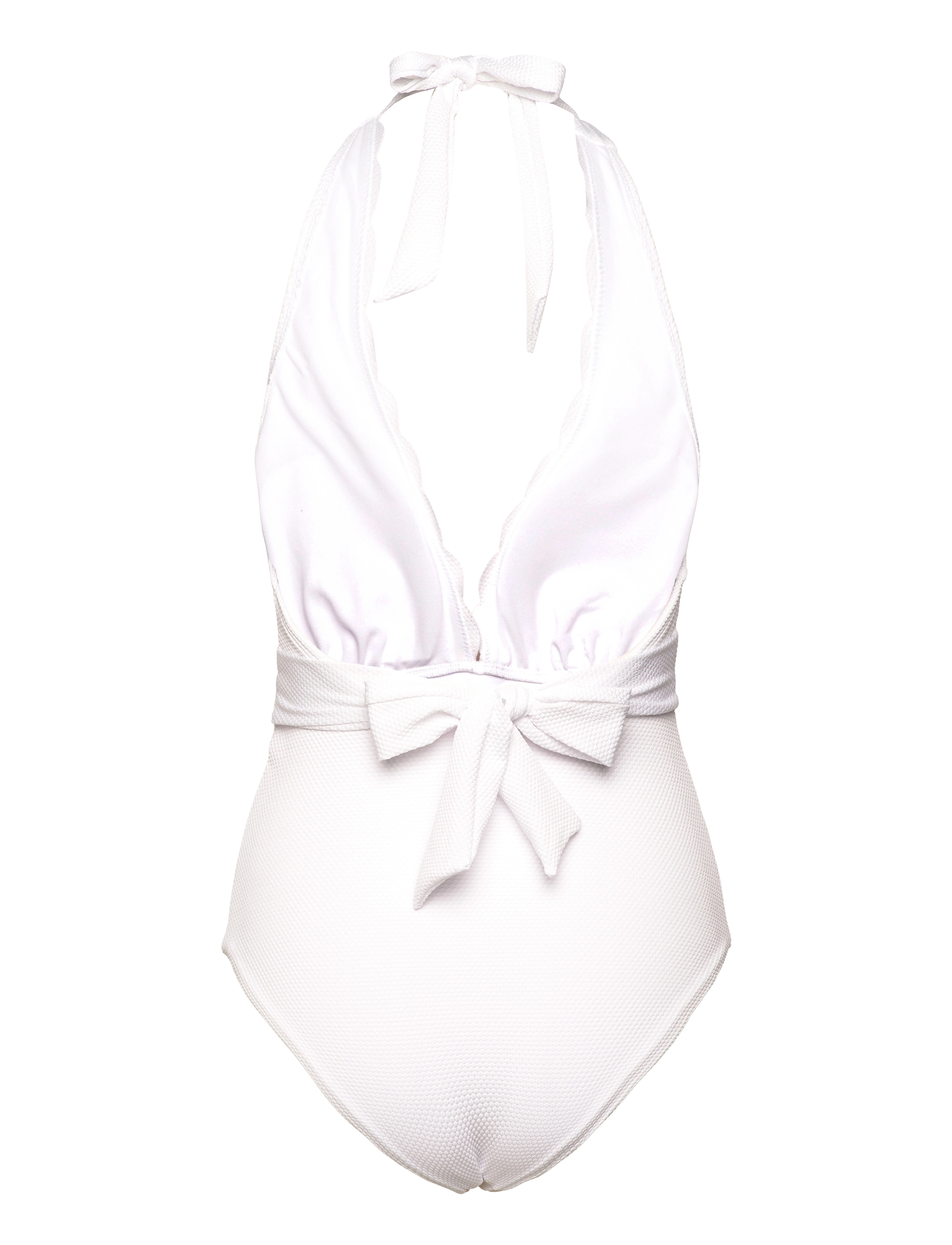 Hunkemöller - Scallop V neck bs - white - 1