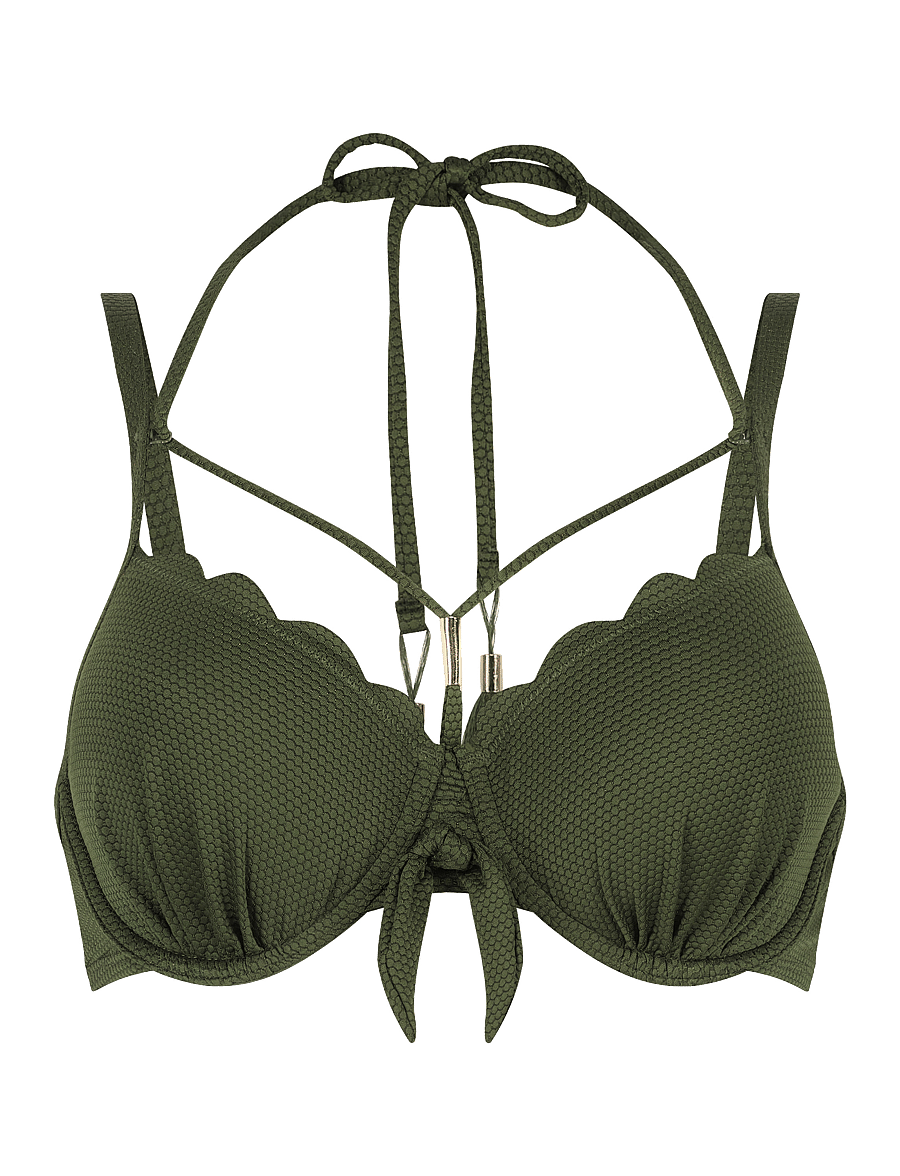 Hunkemöller - Scallop pd - bikini-oberteile mit bügel - khaki - 1